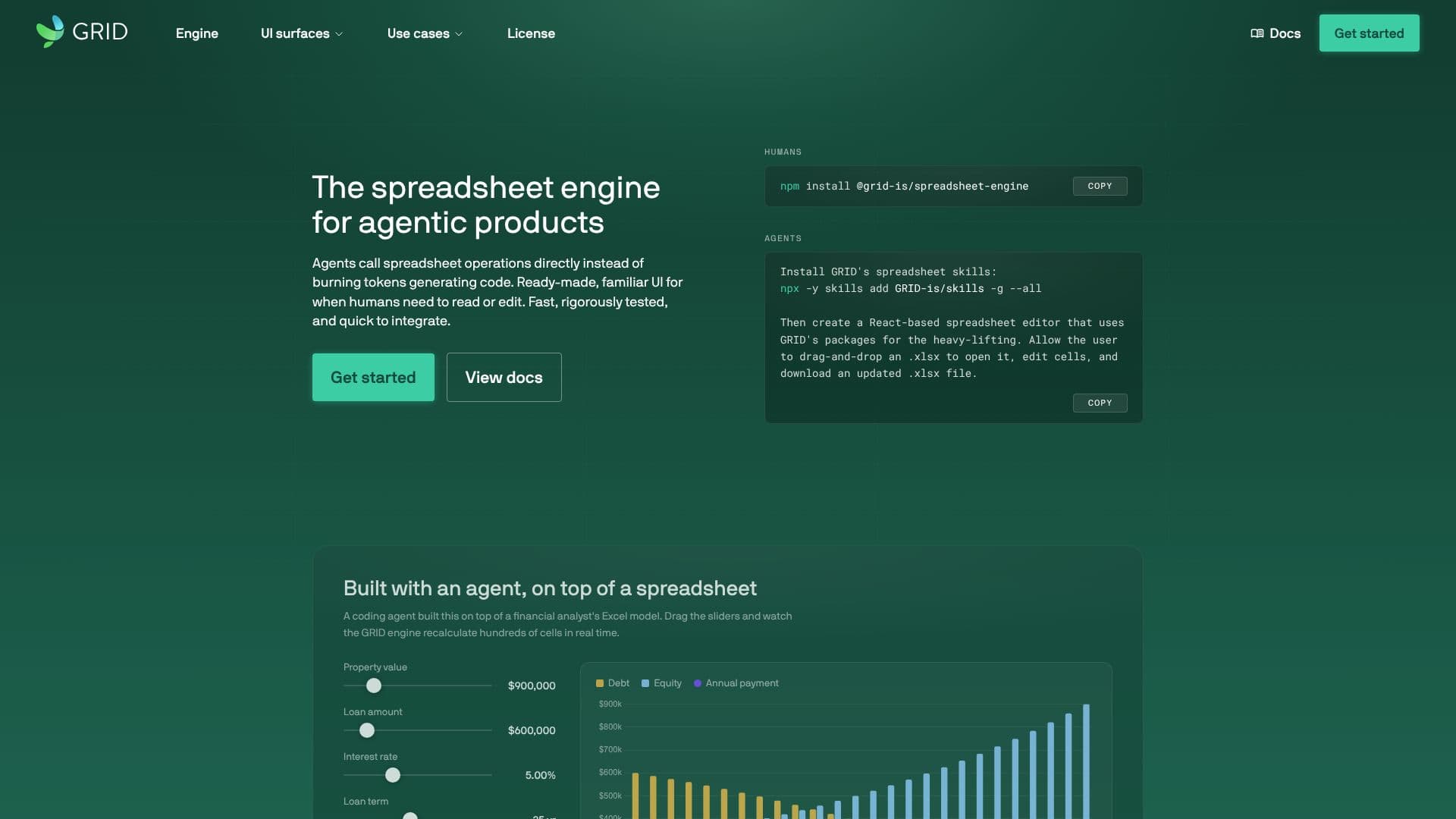 Tangkapan layar GRID Spreadsheet Engine
