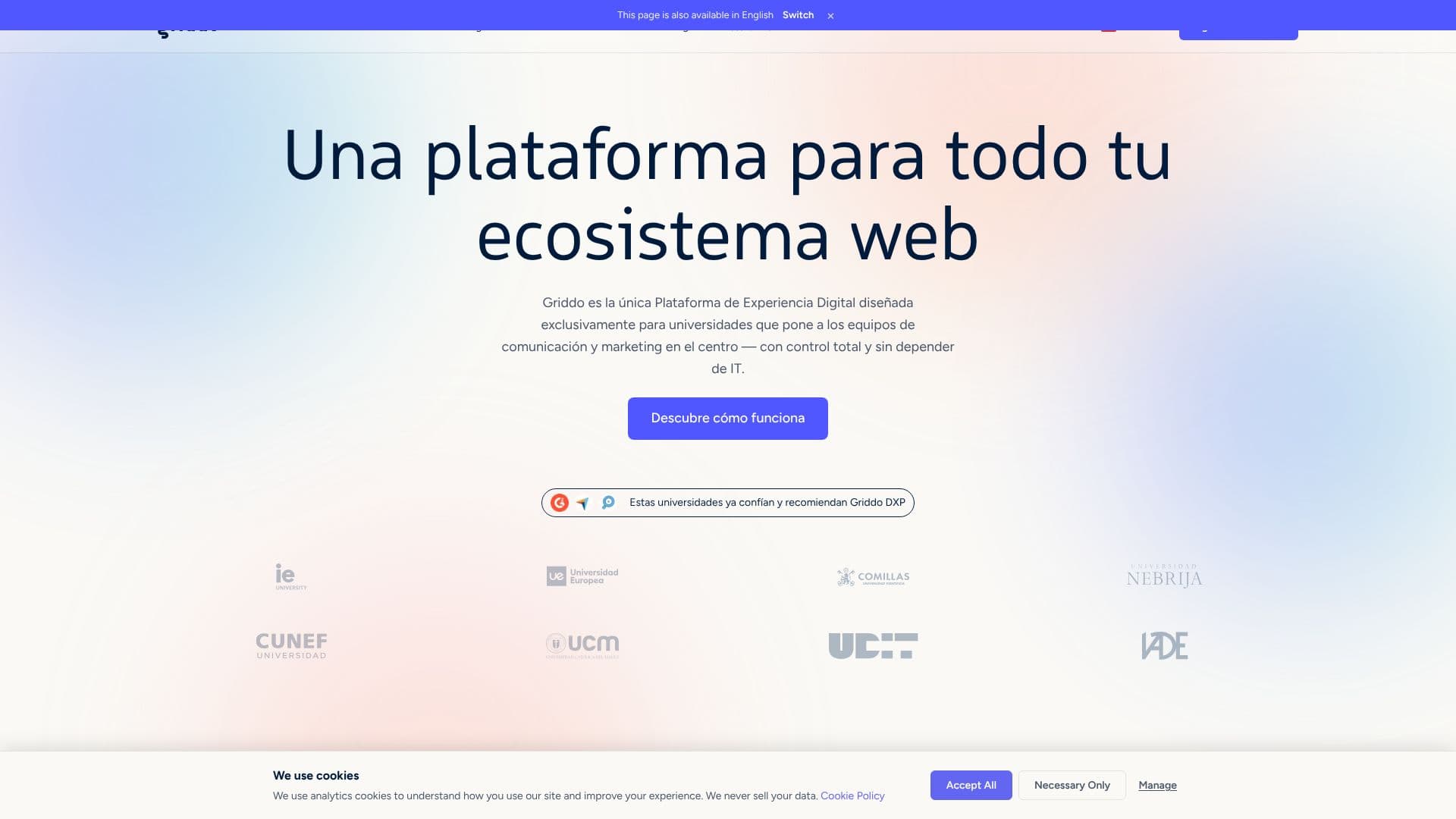 Griddo — Plataforma de Experiencia Digital Universitaria screenshot