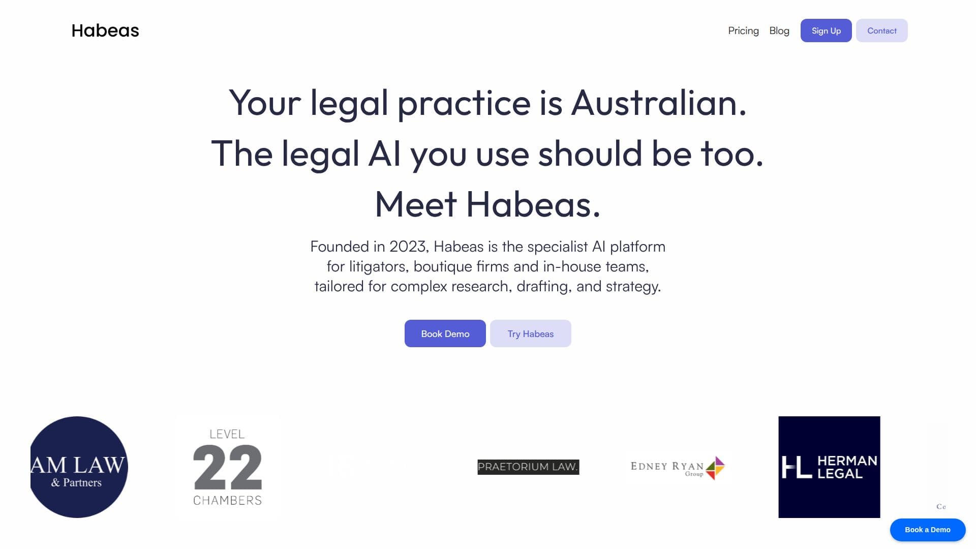 Habeas AI Legal Research Platform screenshot