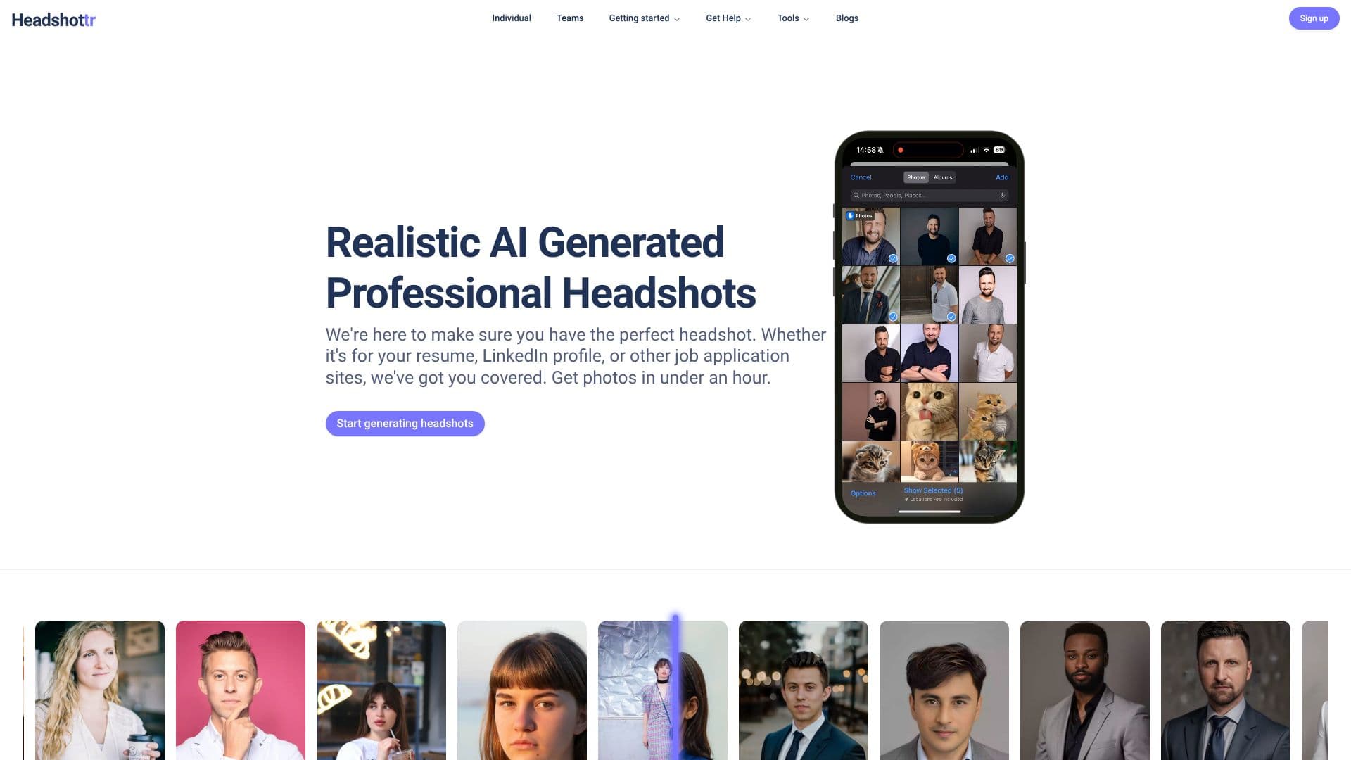 Headshottr AI 헤드샷 스크린샷