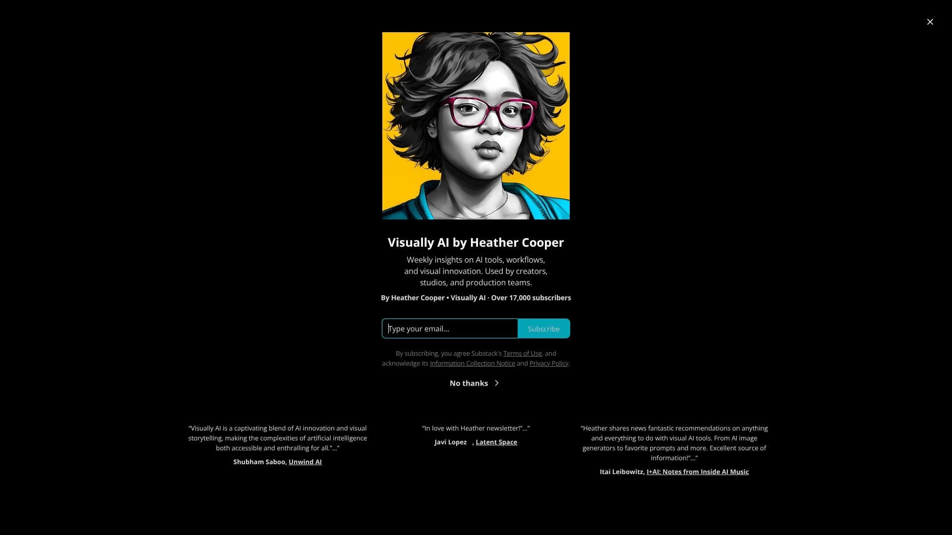Visually AI by Heather Cooper screenshot
