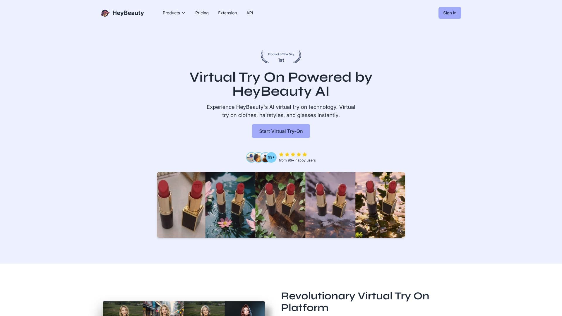 Screenshot von HeyBeauty Virtual Try On