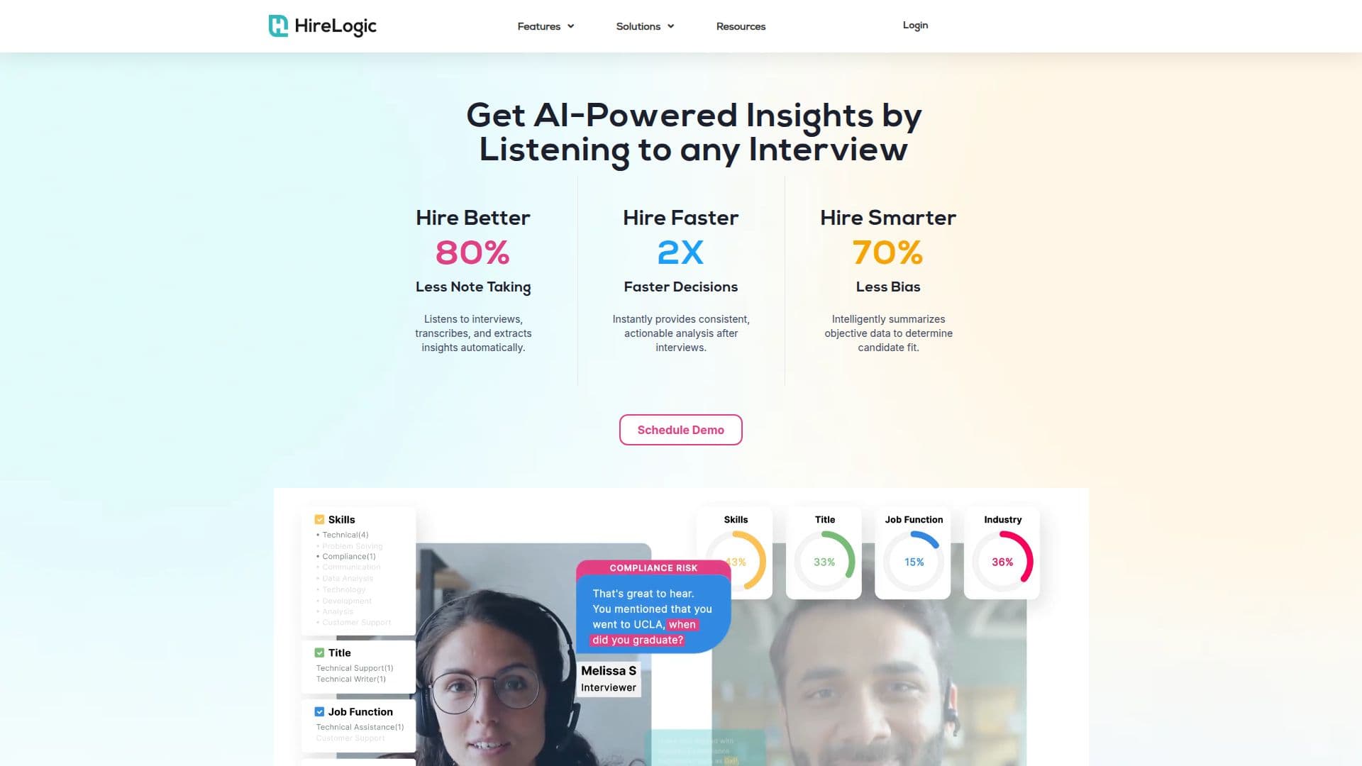 HireLogic AI Interview Insights screenshot