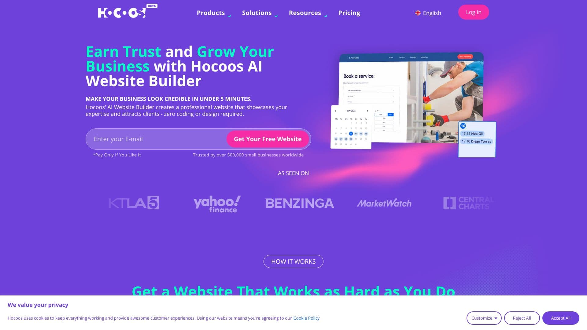 Hocoos AI Website Builder screenshot