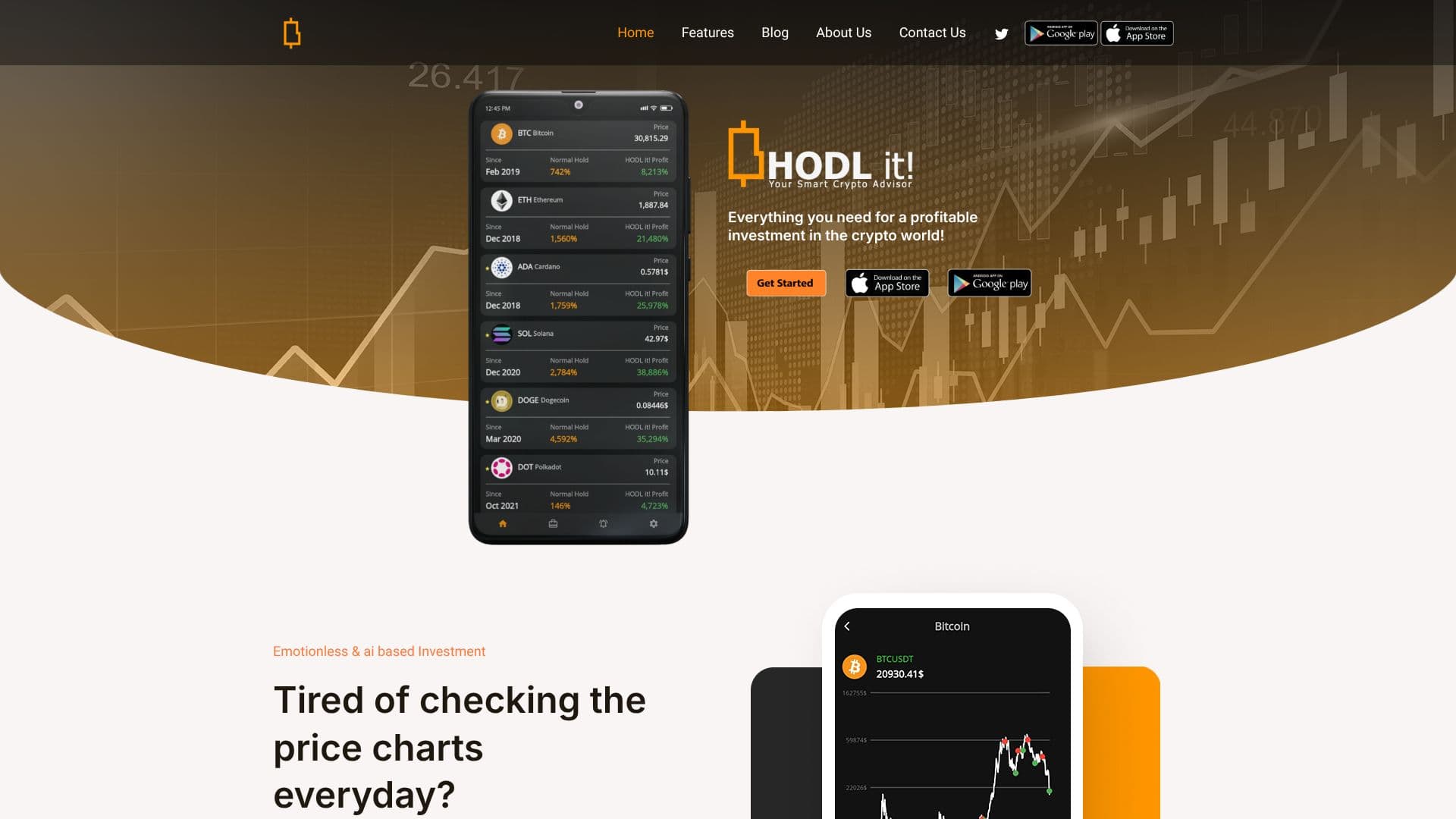 Captura de pantalla de ¡HODL it! Asesor Cripto