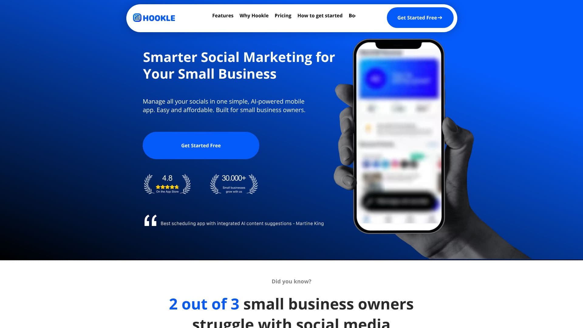 Tangkapan layar Hookle AI Social Media Assistant