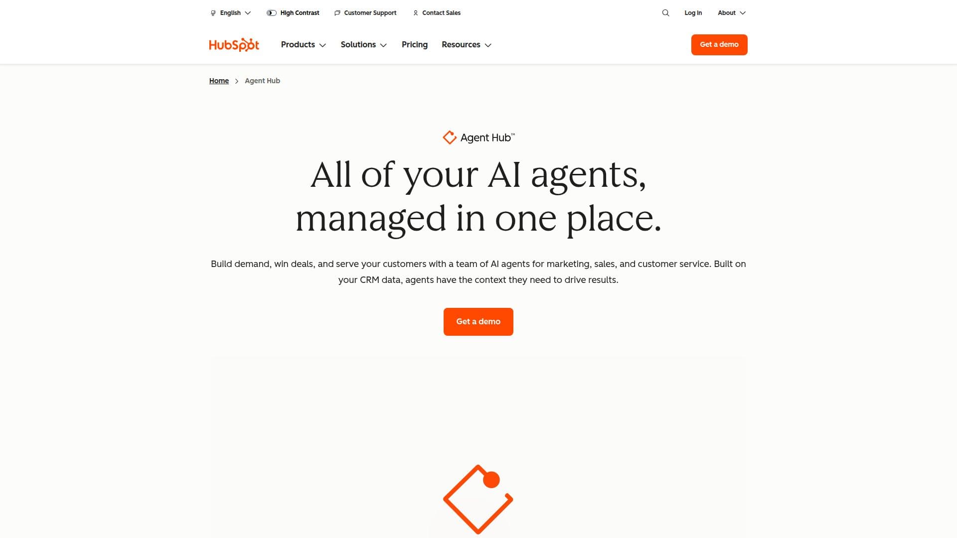 HubSpot Agent Hub 스크린샷