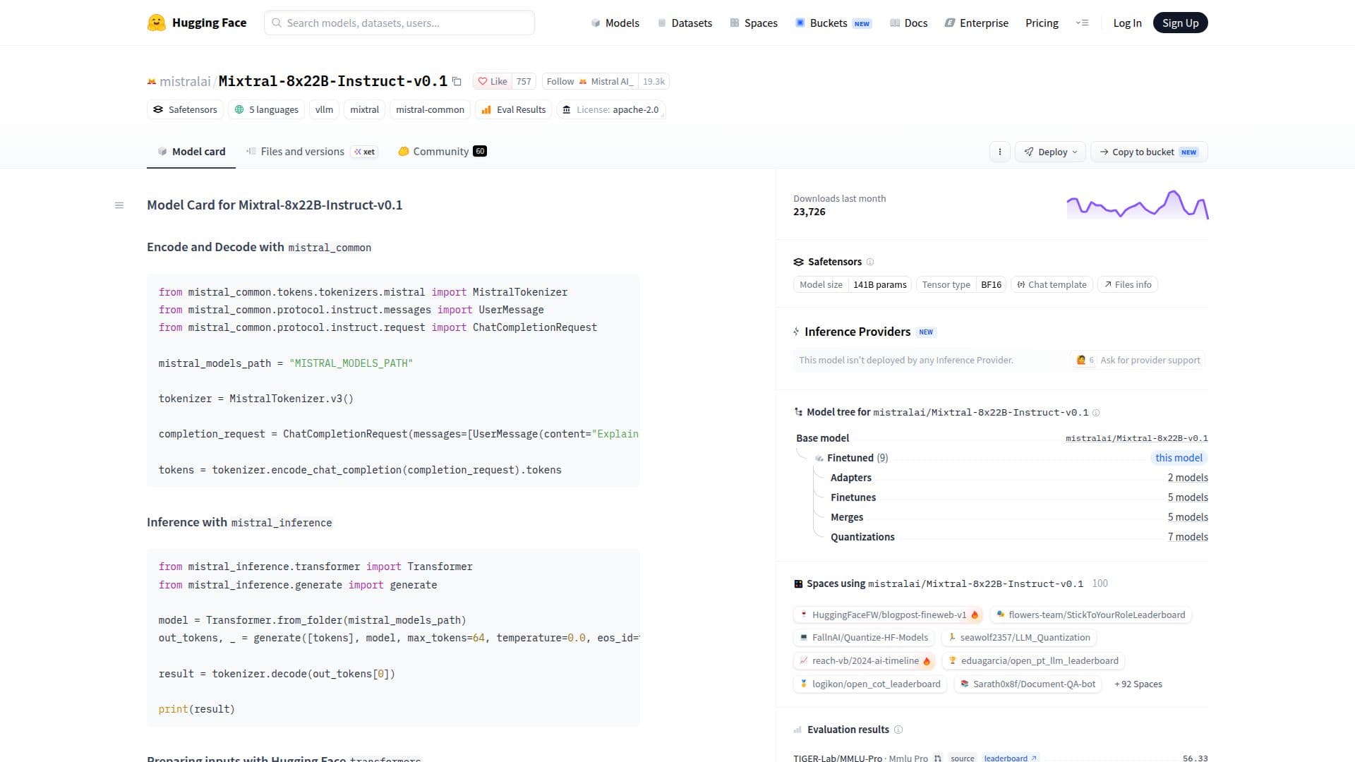 Mixtral-8x22B-Instruct-v0.1 screenshot