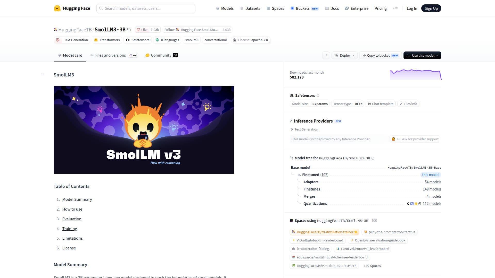 SmolLM3 Language Model screenshot
