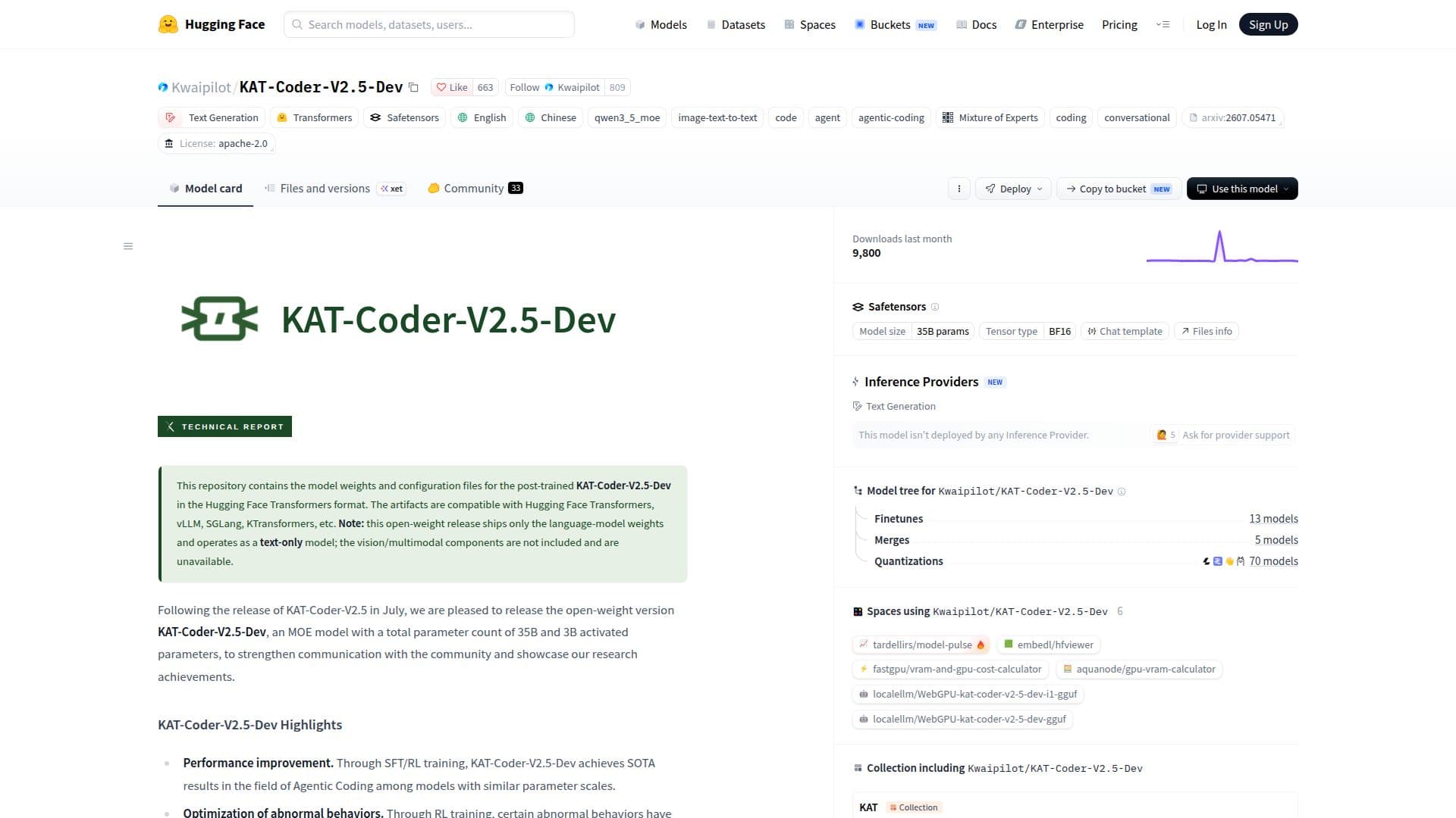 KAT-Coder-V2.5-Dev screenshot