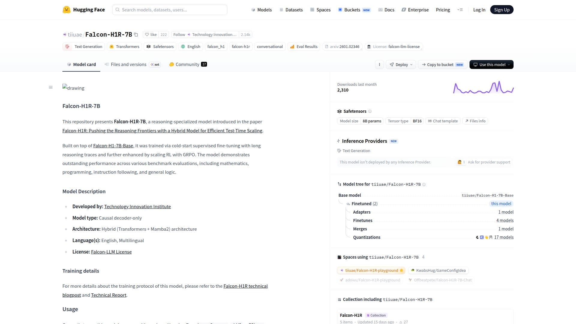Falcon-H1R-7B screenshot