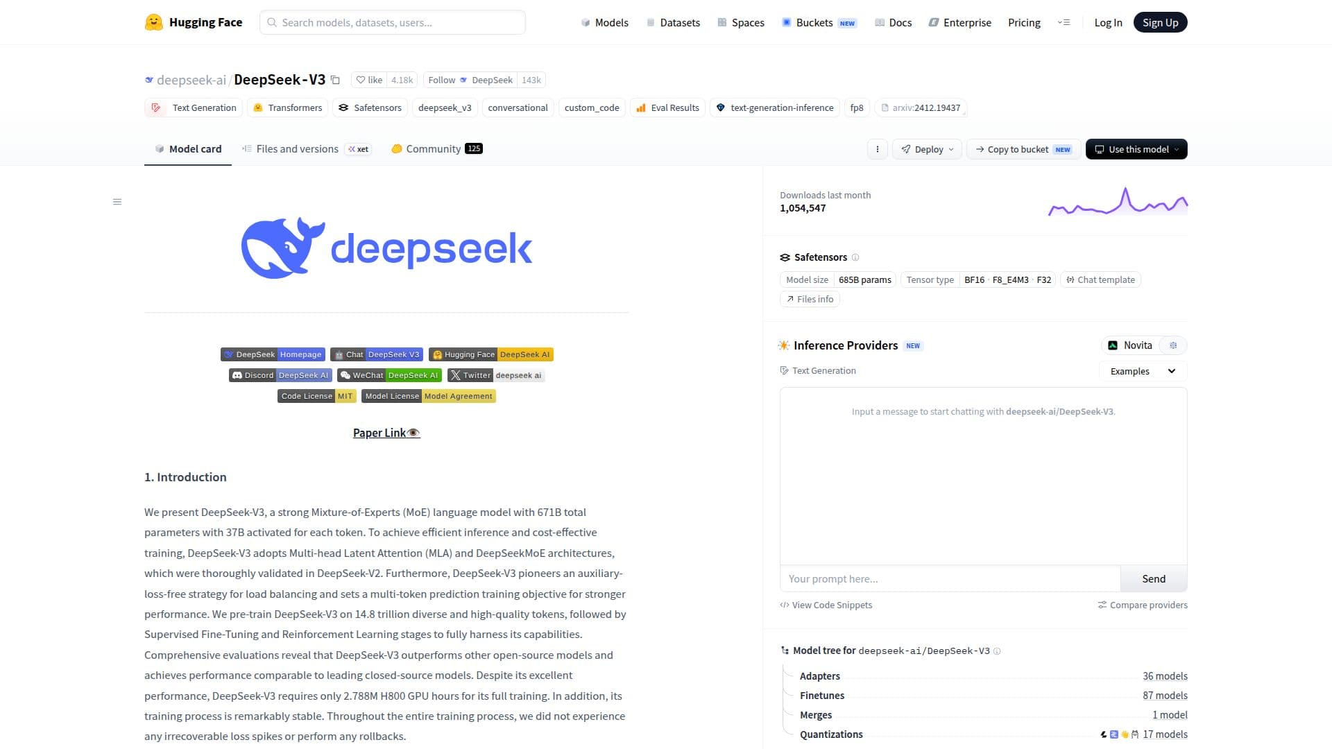 DeepSeek-V3 screenshot