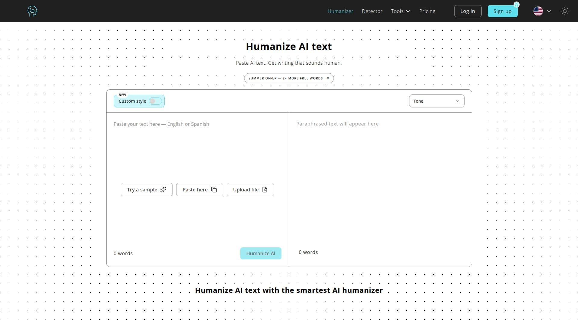 Screenshot von Humanize AI