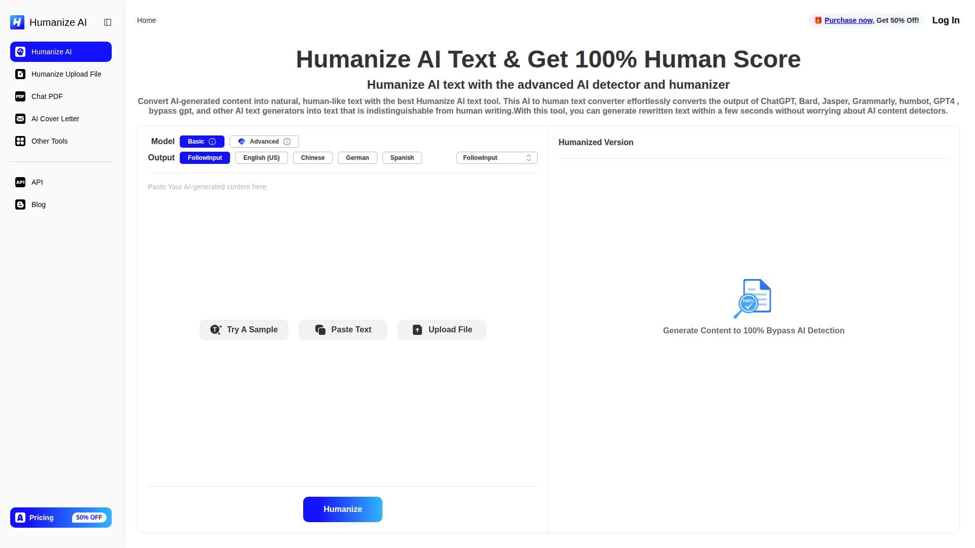 Humanize AI screenshot