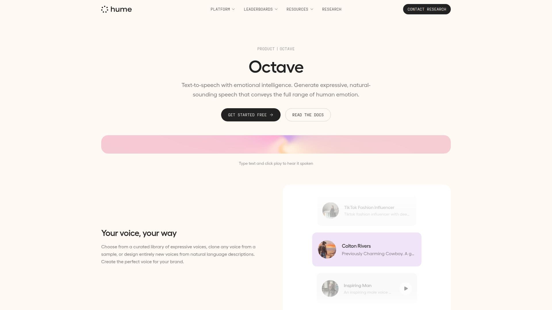 Octave - Text-to-Speech with Emotional Intelligence screenshot