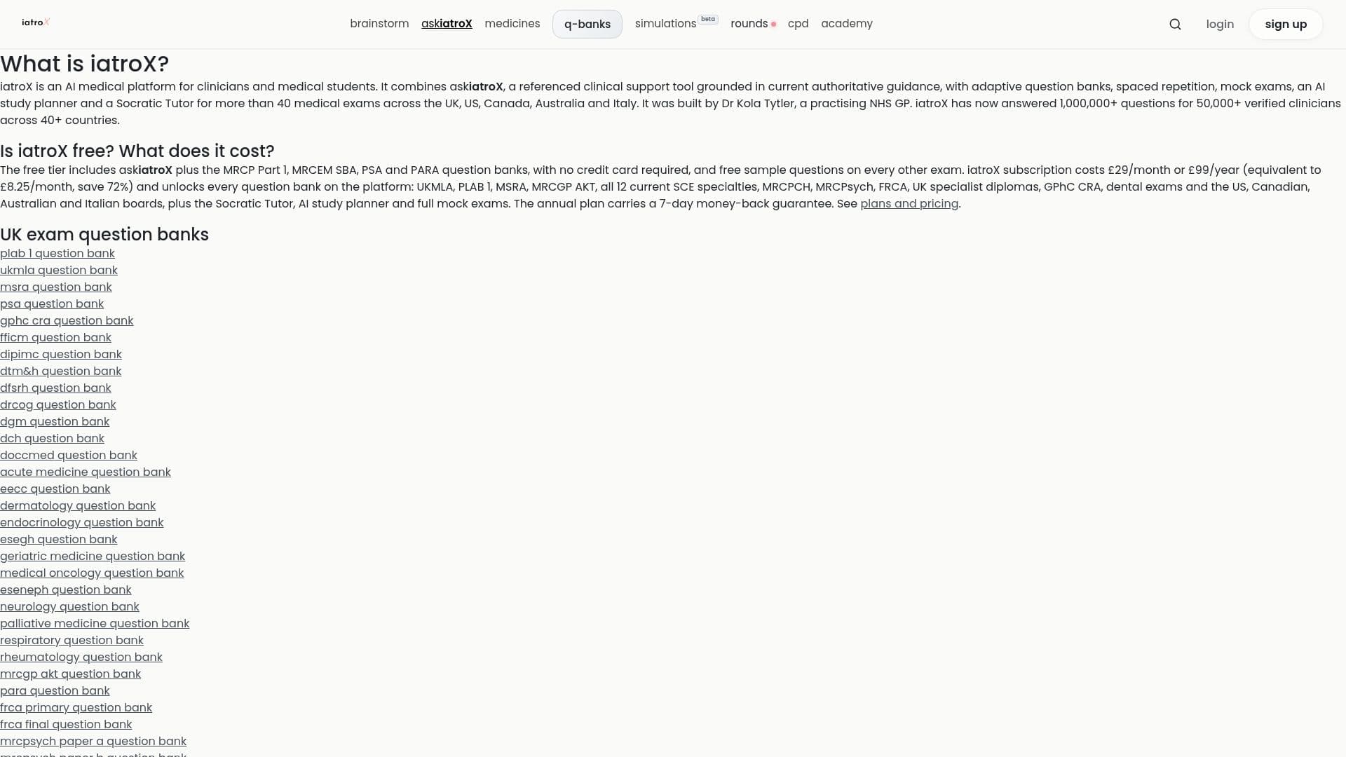 iatroX AI Clinical Assistant screenshot