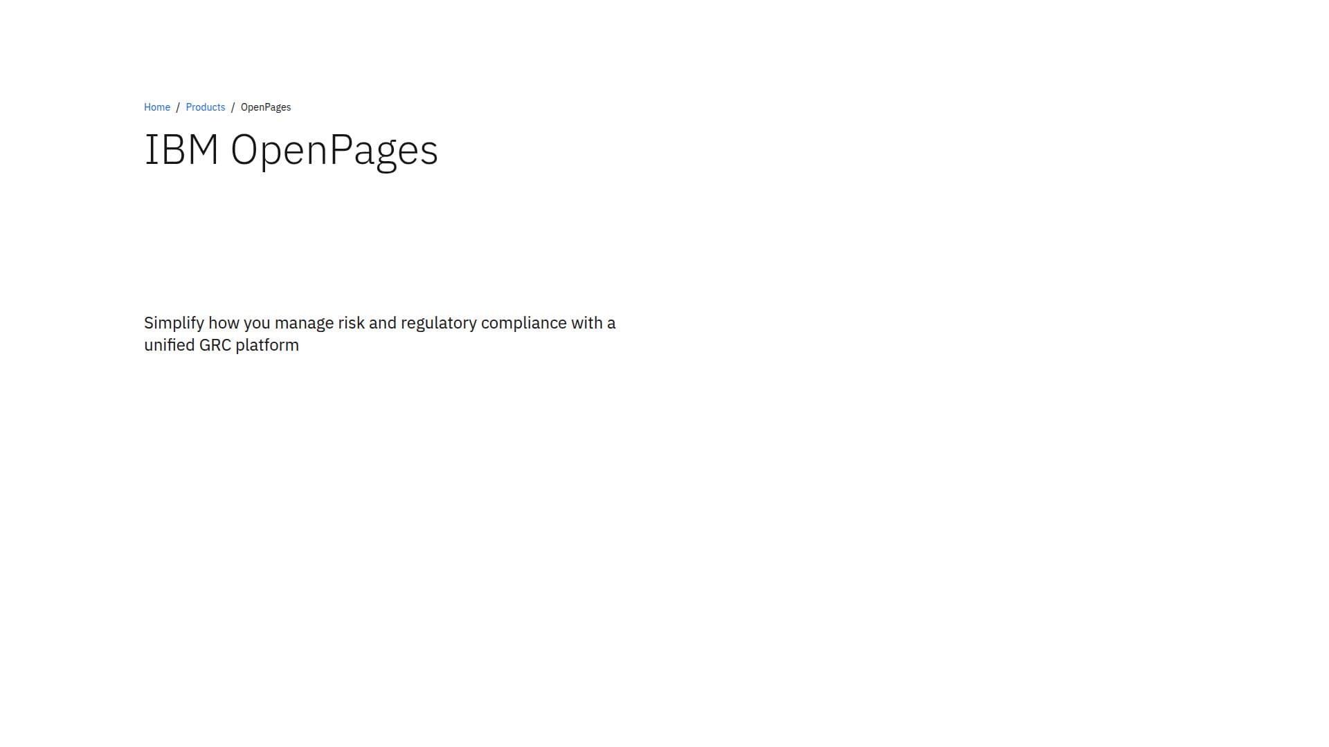 لقطة شاشة لـ IBM OpenPages