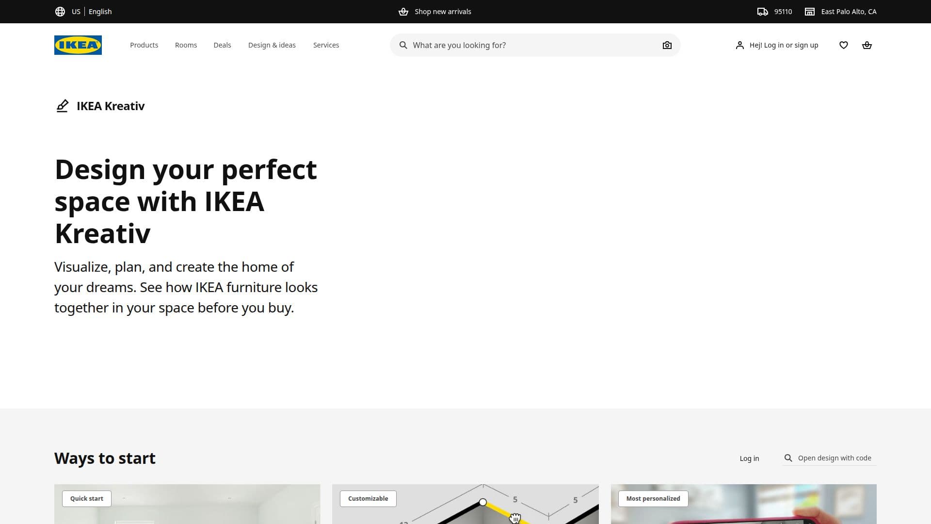 Captura de pantalla de IKEA Kreativ Diseñador de Habitaciones Virtual