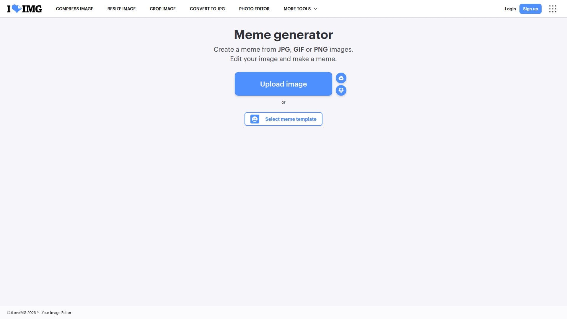 Générateur de Mèmes iLoveIMG screenshot