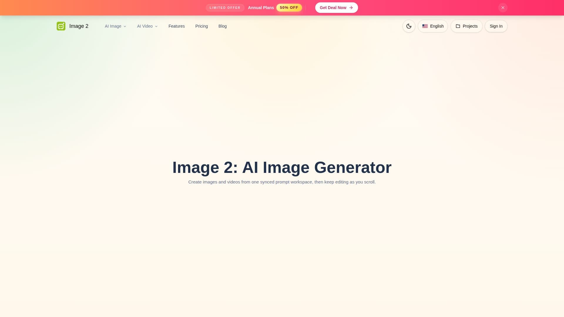 Screenshot von Image 2 AI Bildgenerator