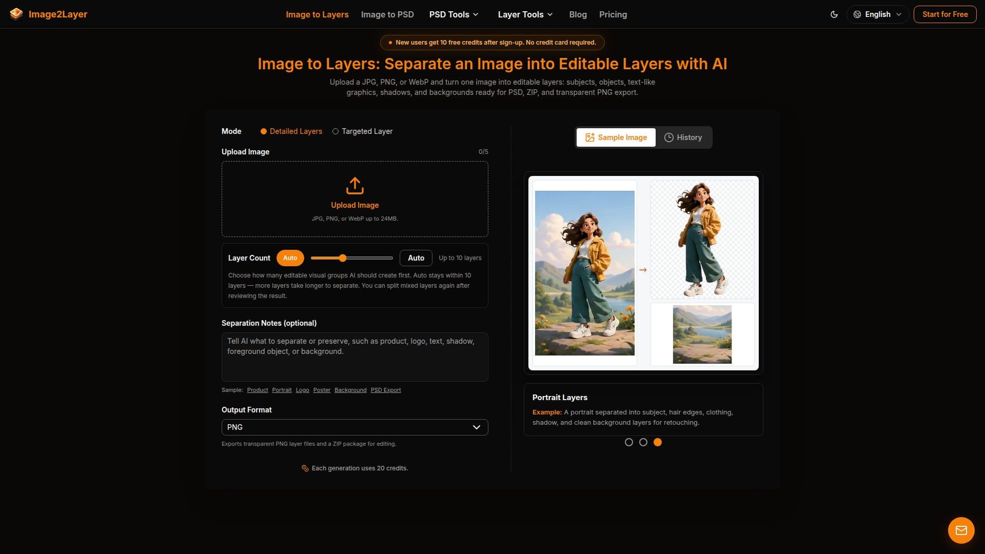 Image2Layer — AI Image to Layers Tool screenshot