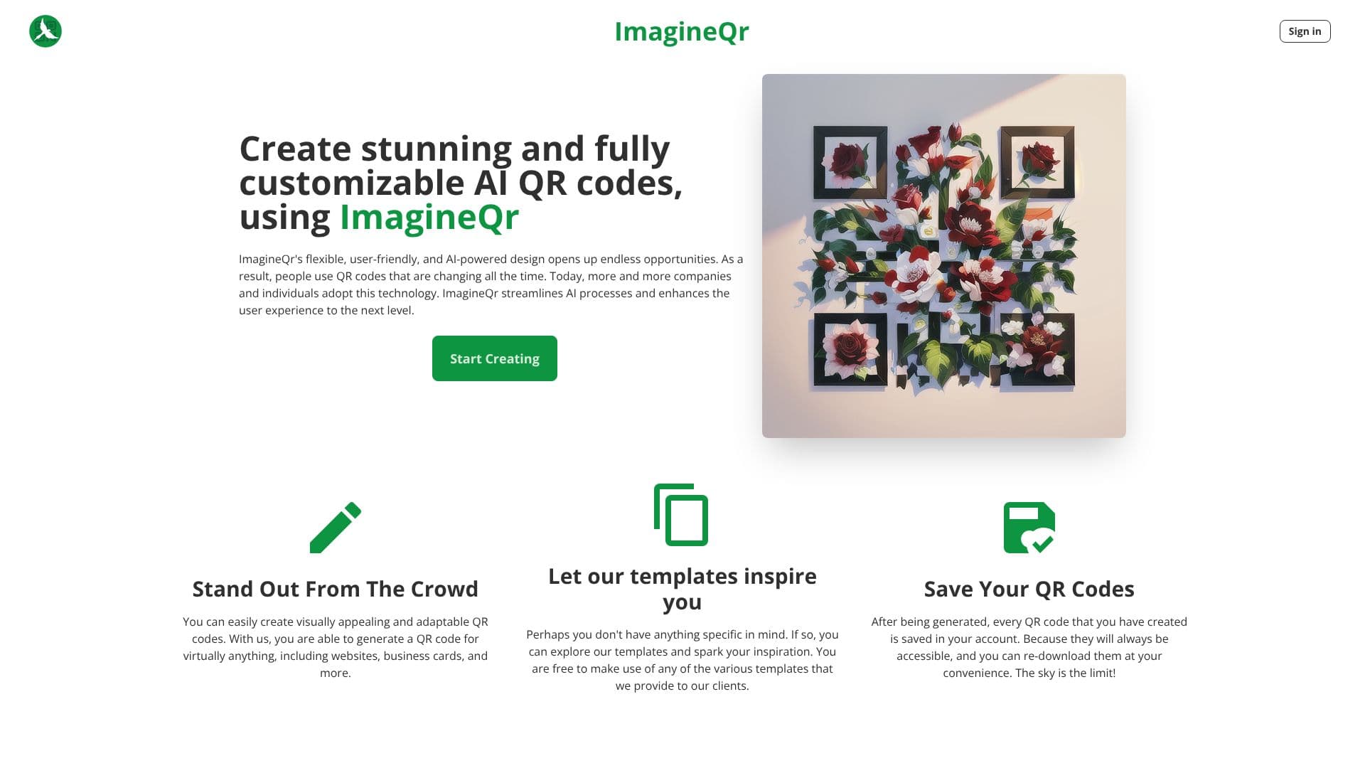 Captura de tela do ImagineQr: QR Codes com IA