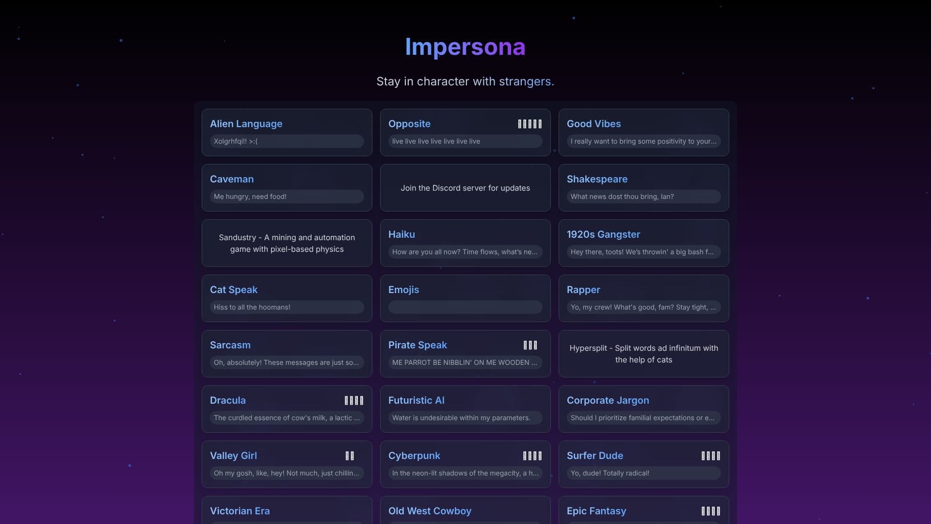 Capture d’écran de Impersona