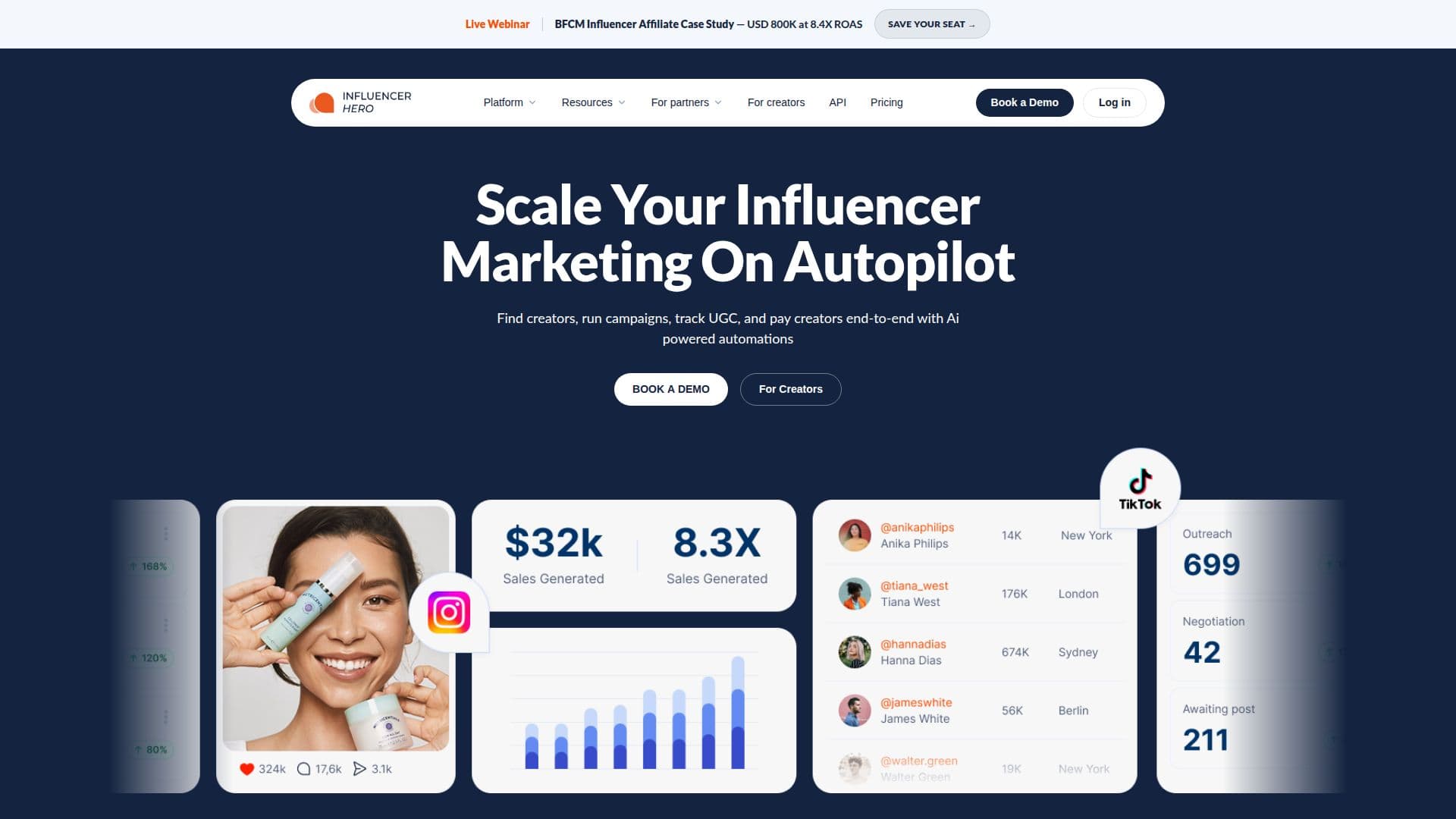 Tangkapan layar Influencer Hero
