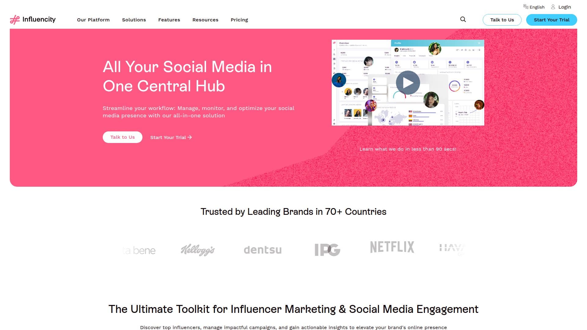 Influencity screenshot