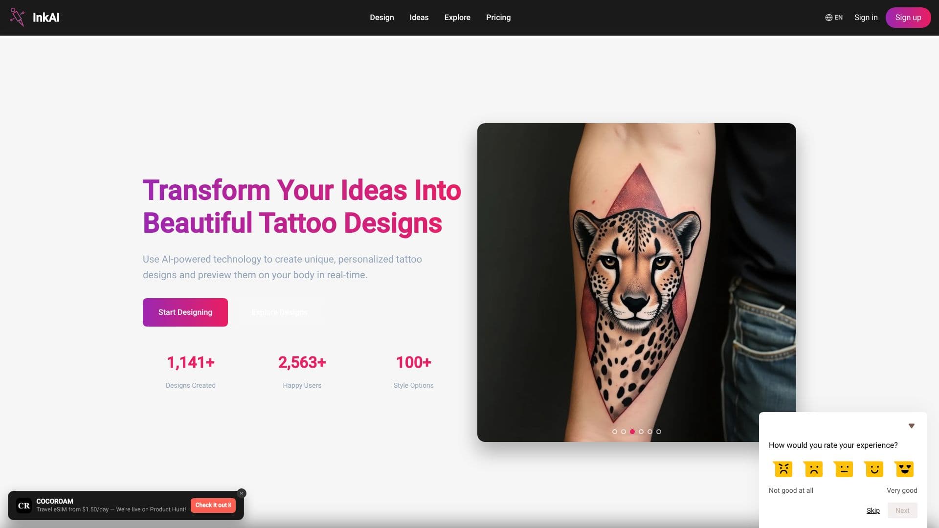 InkAI Tattoo Generator screenshot