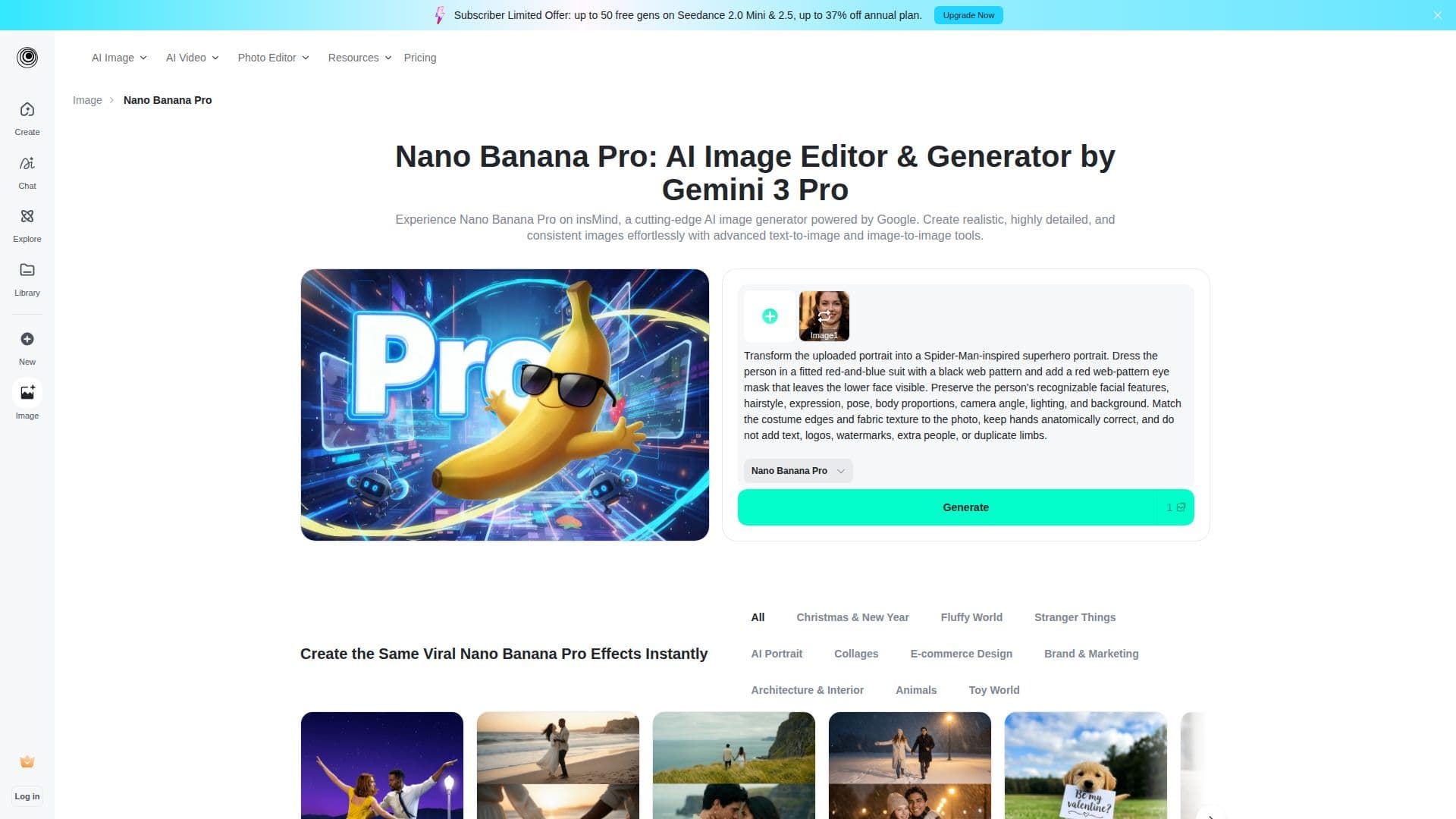 Tangkapan layar Nano Banana Pro (insMind)
