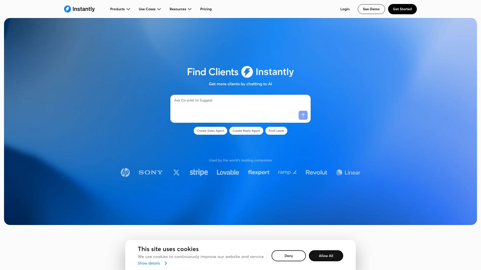 Screenshot von Instantly Sales Engagement