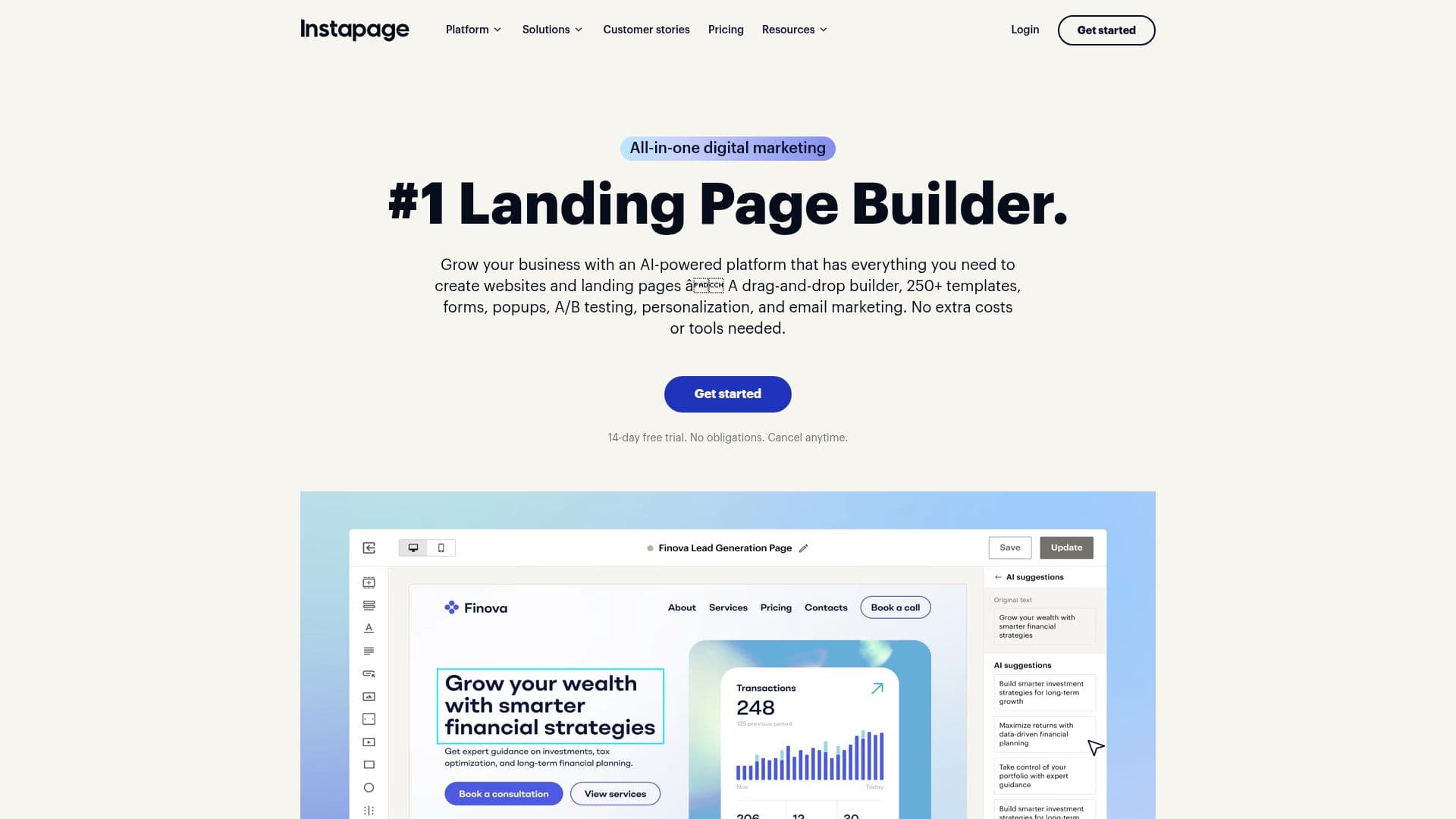 Instapage screenshot