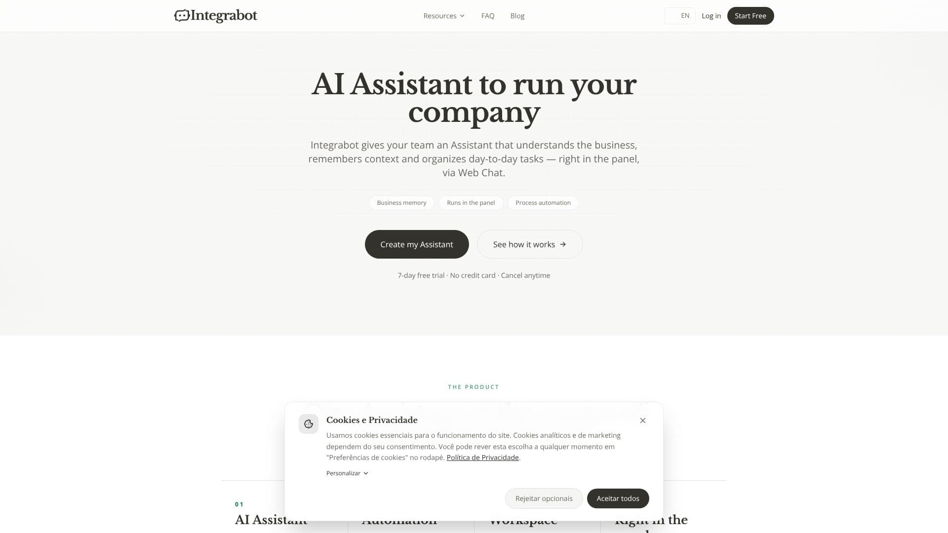 Скриншот Integrabot AI Assistant