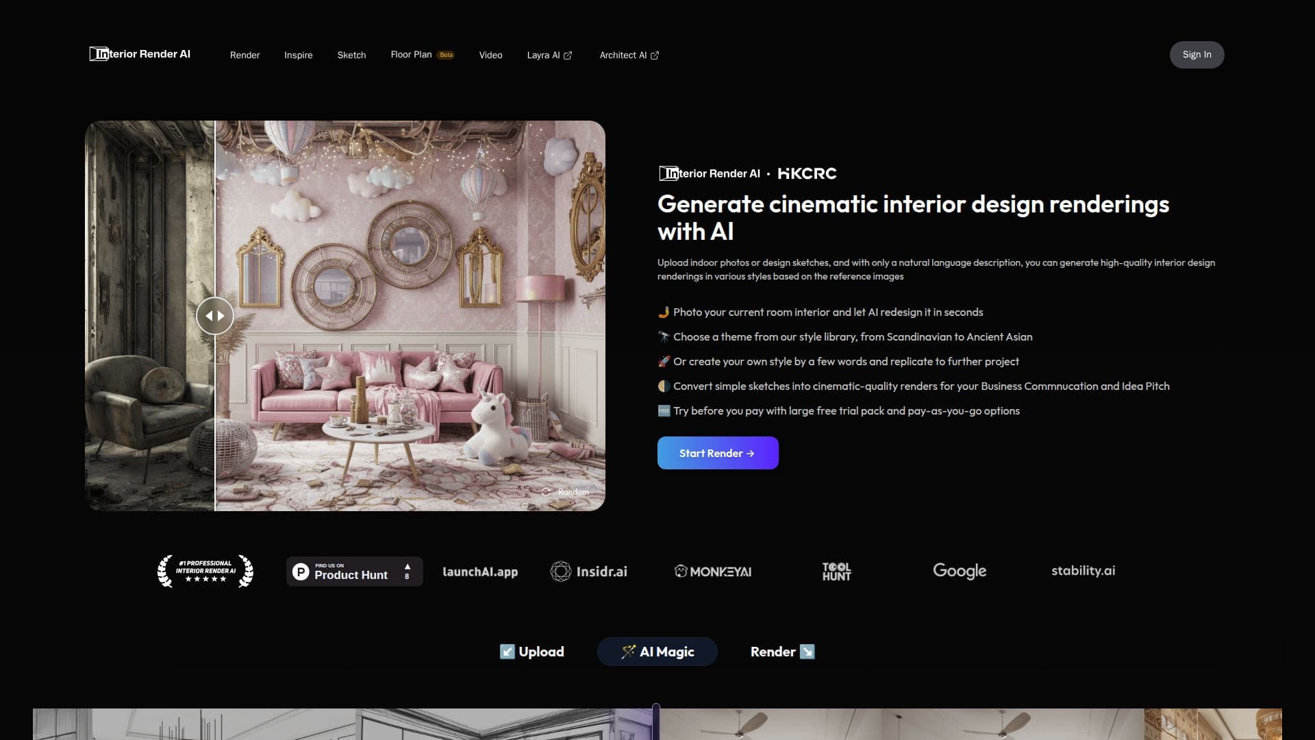 Screenshot von Interior Render AI