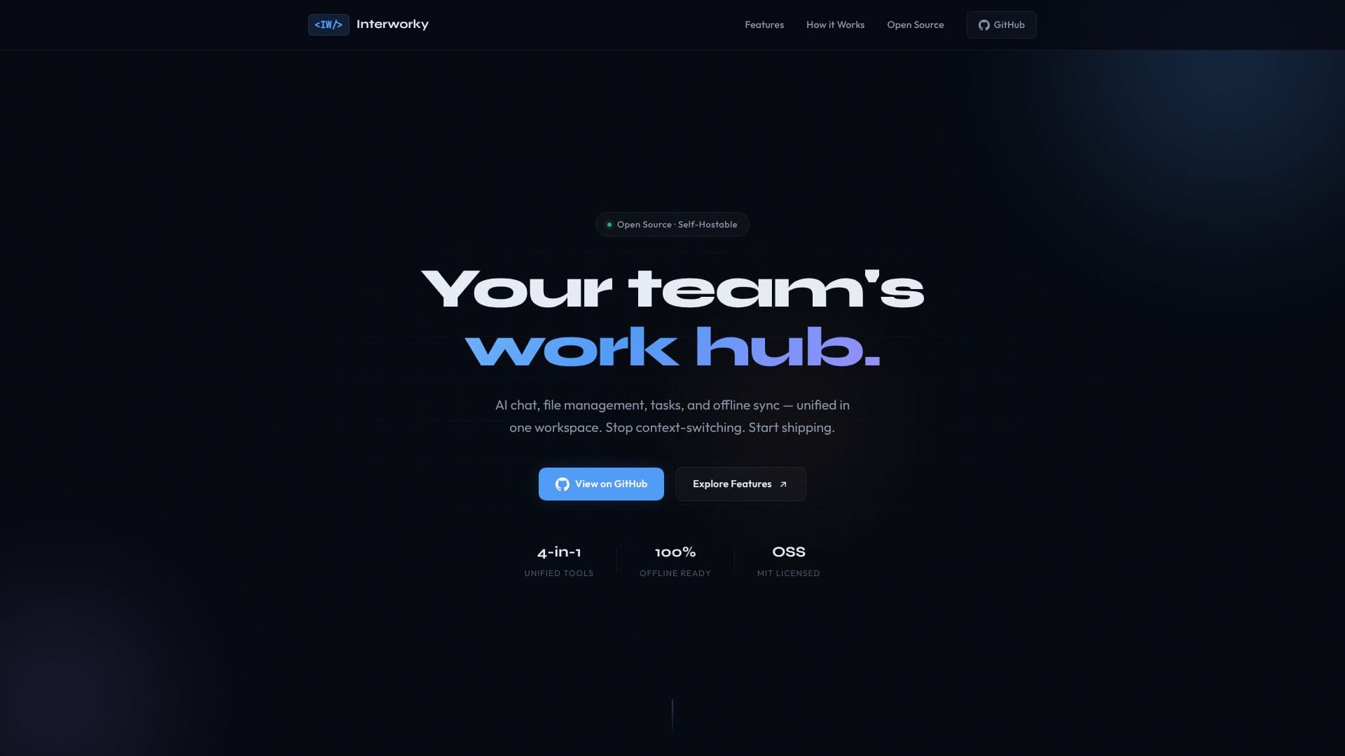 Interworky — Work Hub 스크린샷