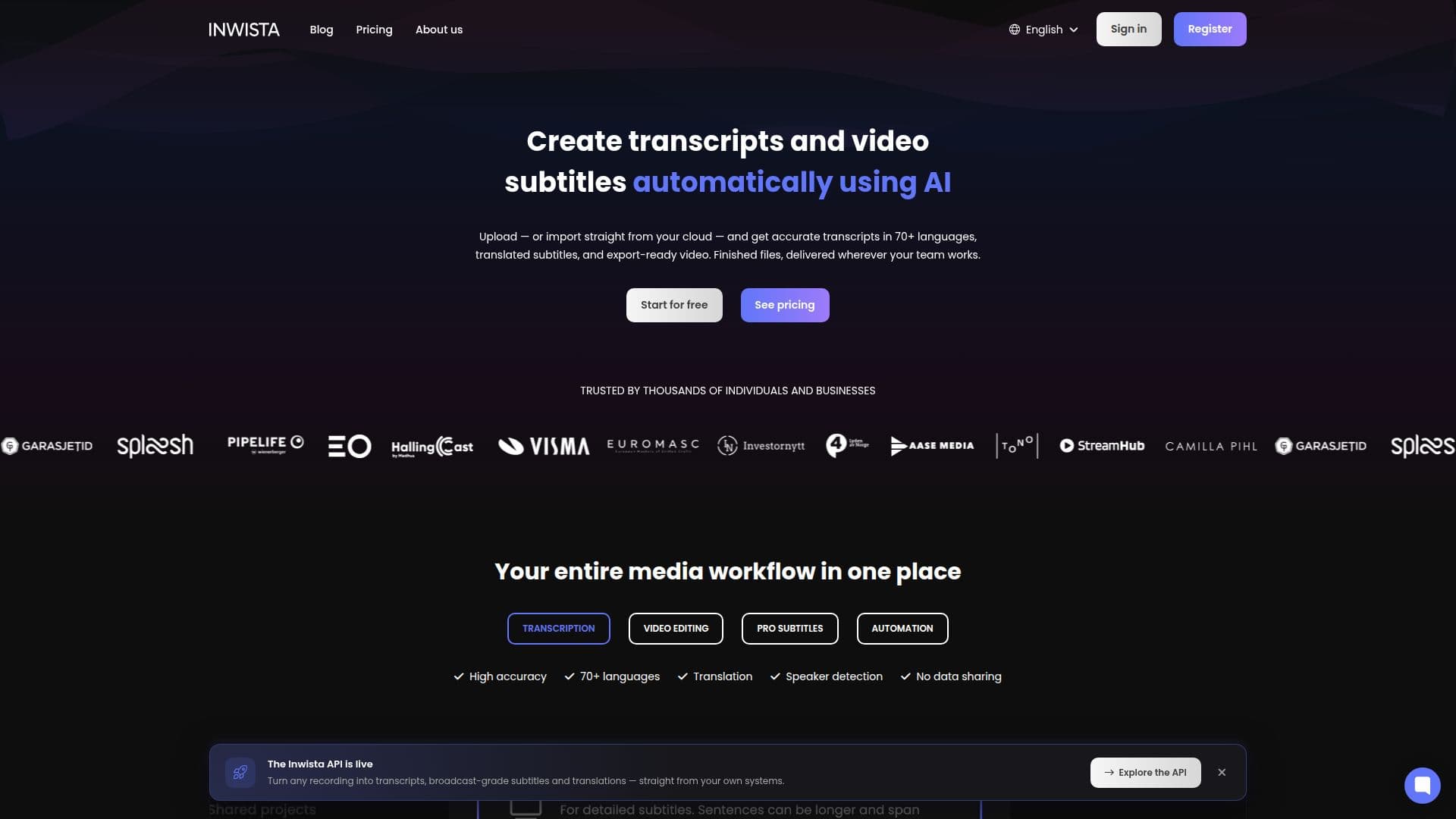 Randi.ai - AI Transcription and Subtitles screenshot