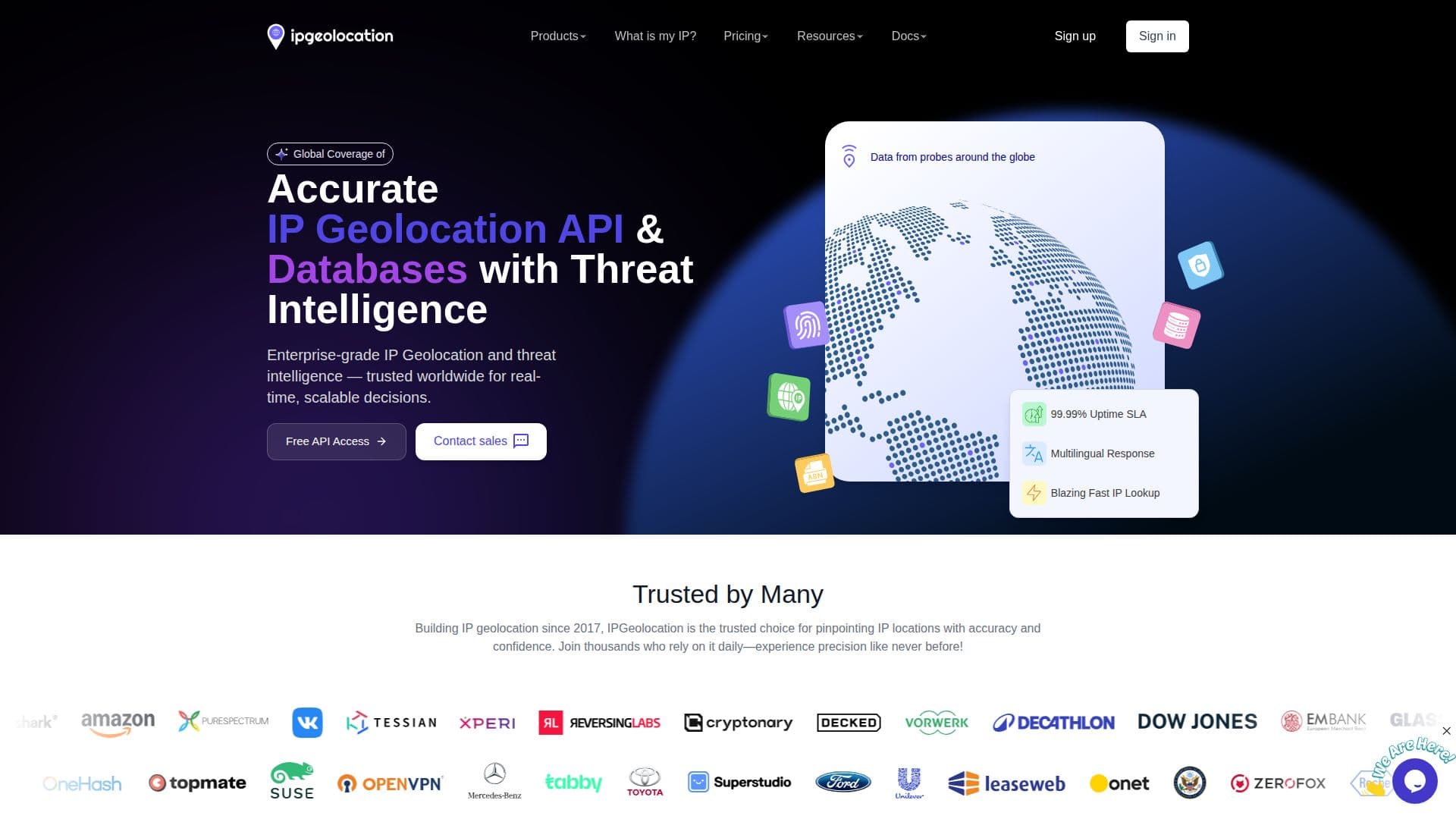 Captura de pantalla de IPGeolocation.io