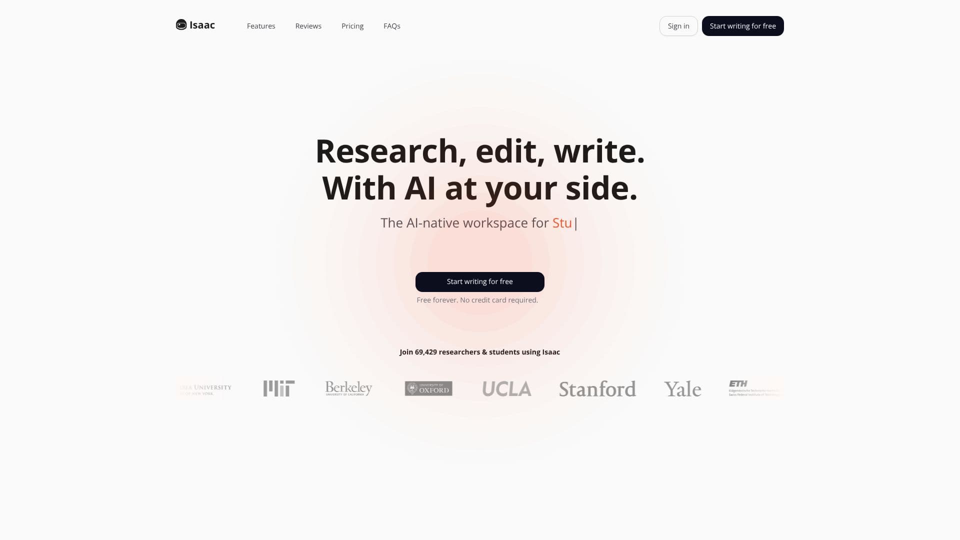 Isaac - AI Research Workspace screenshot