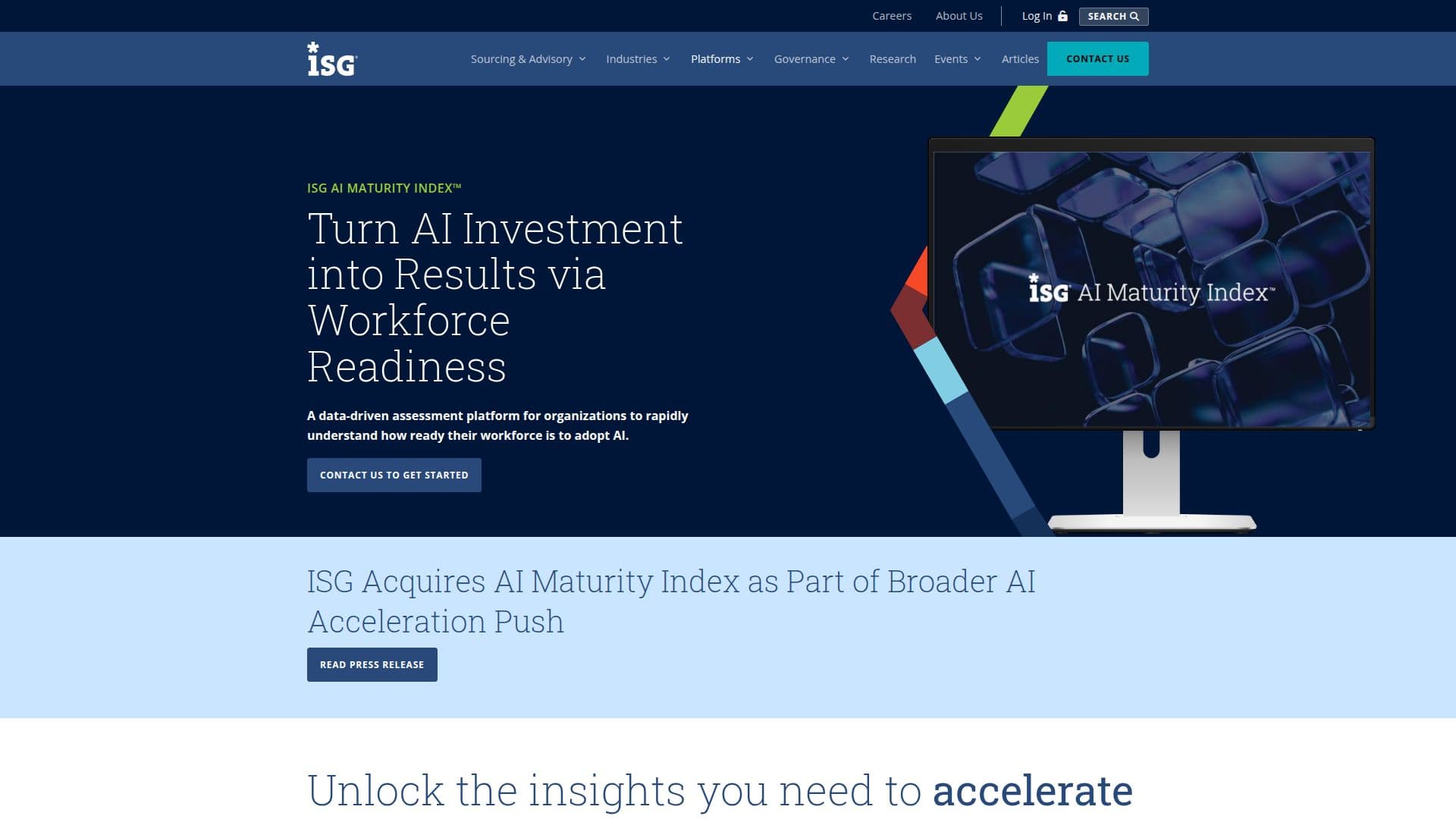 ISG AI Maturity Index screenshot