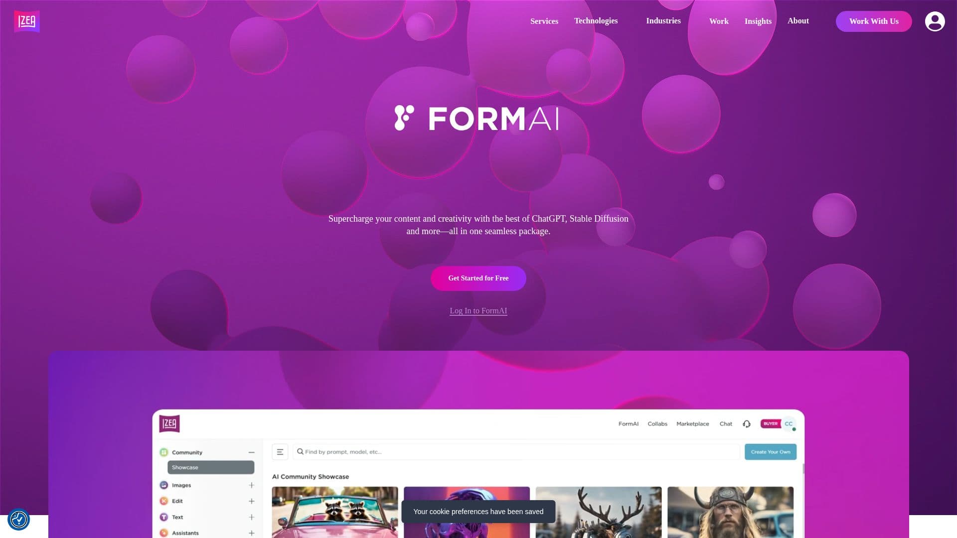 Screenshot von FormAI von IZEA