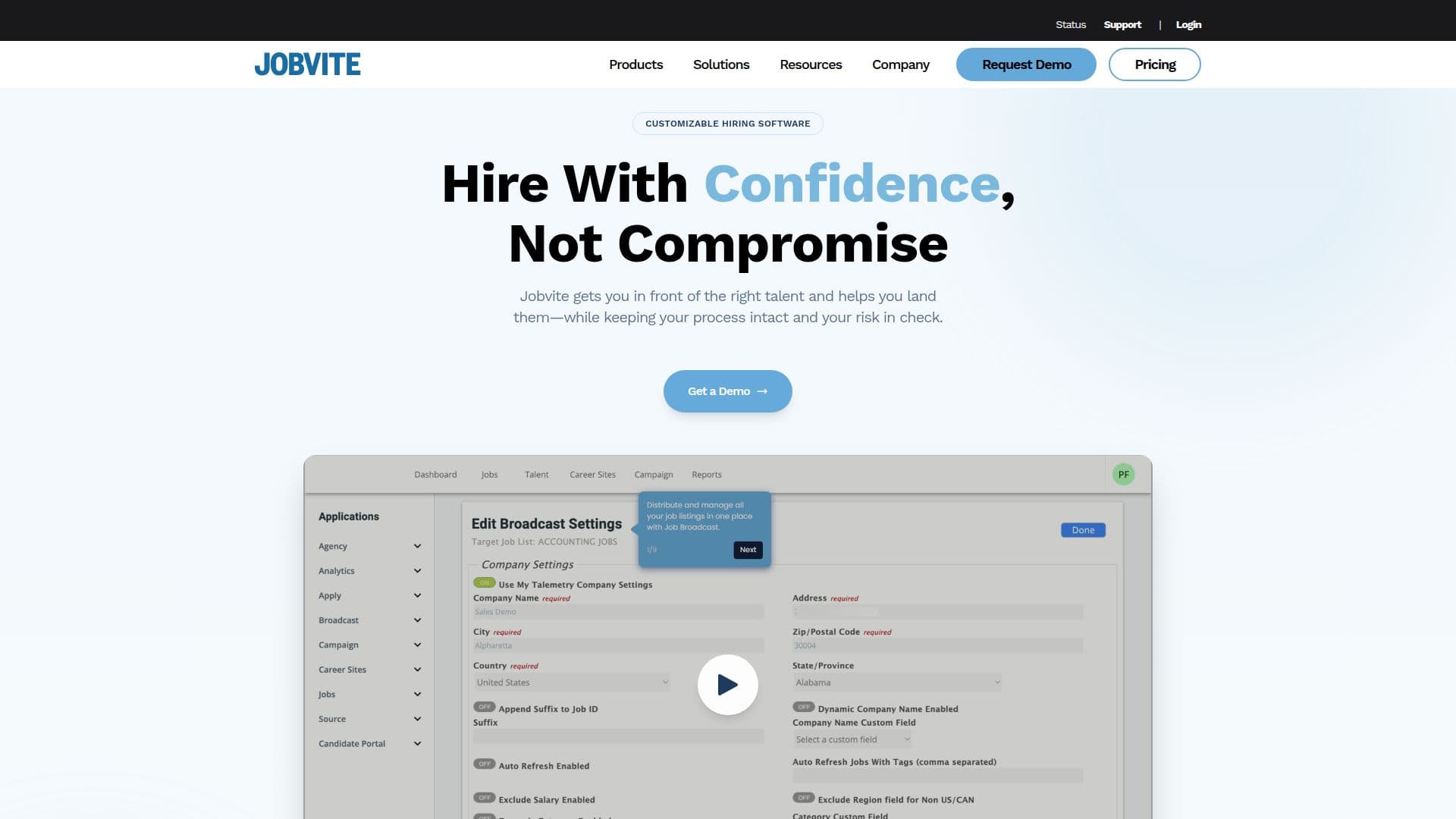Jobvite Recruitment Software screenshot