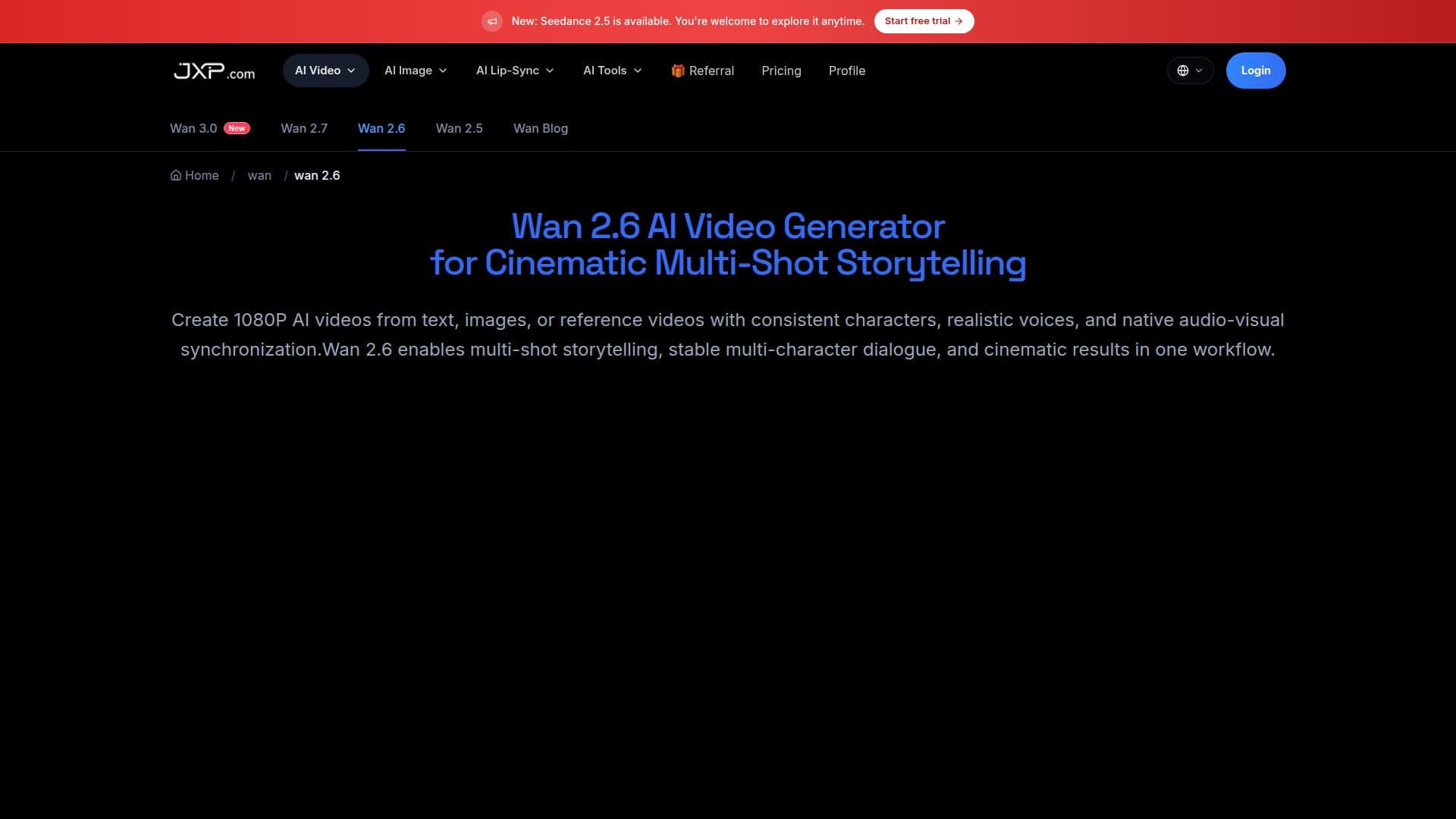 Screenshot von Wan 2.6