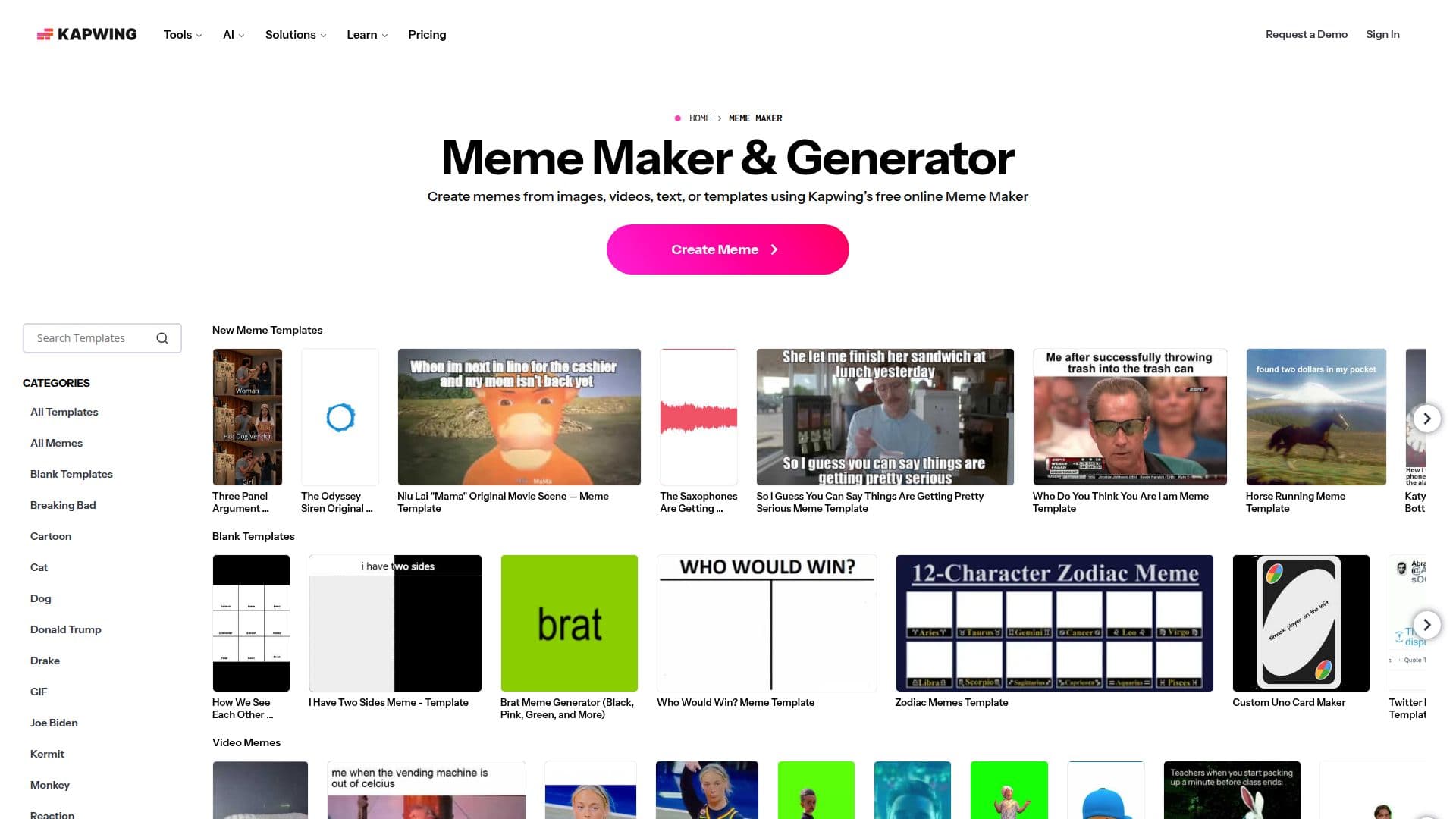 Kapwing Meme Maker screenshot