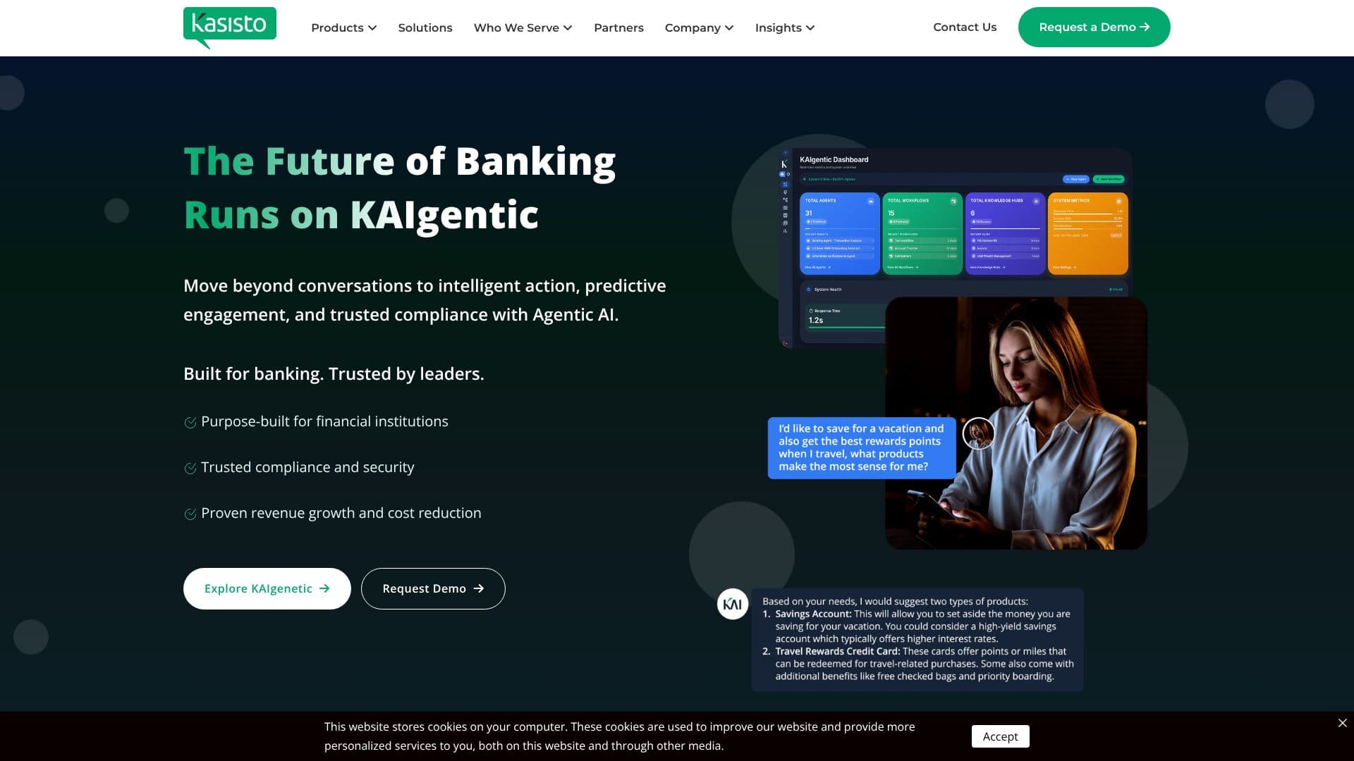 Tangkapan layar Platform AI Agentik Kasisto
