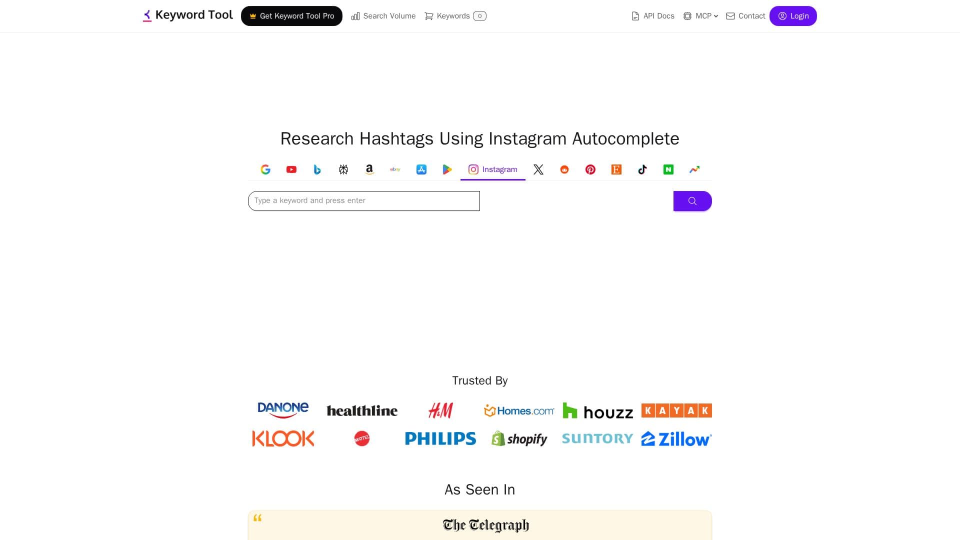 Keyword Tool for Instagram screenshot