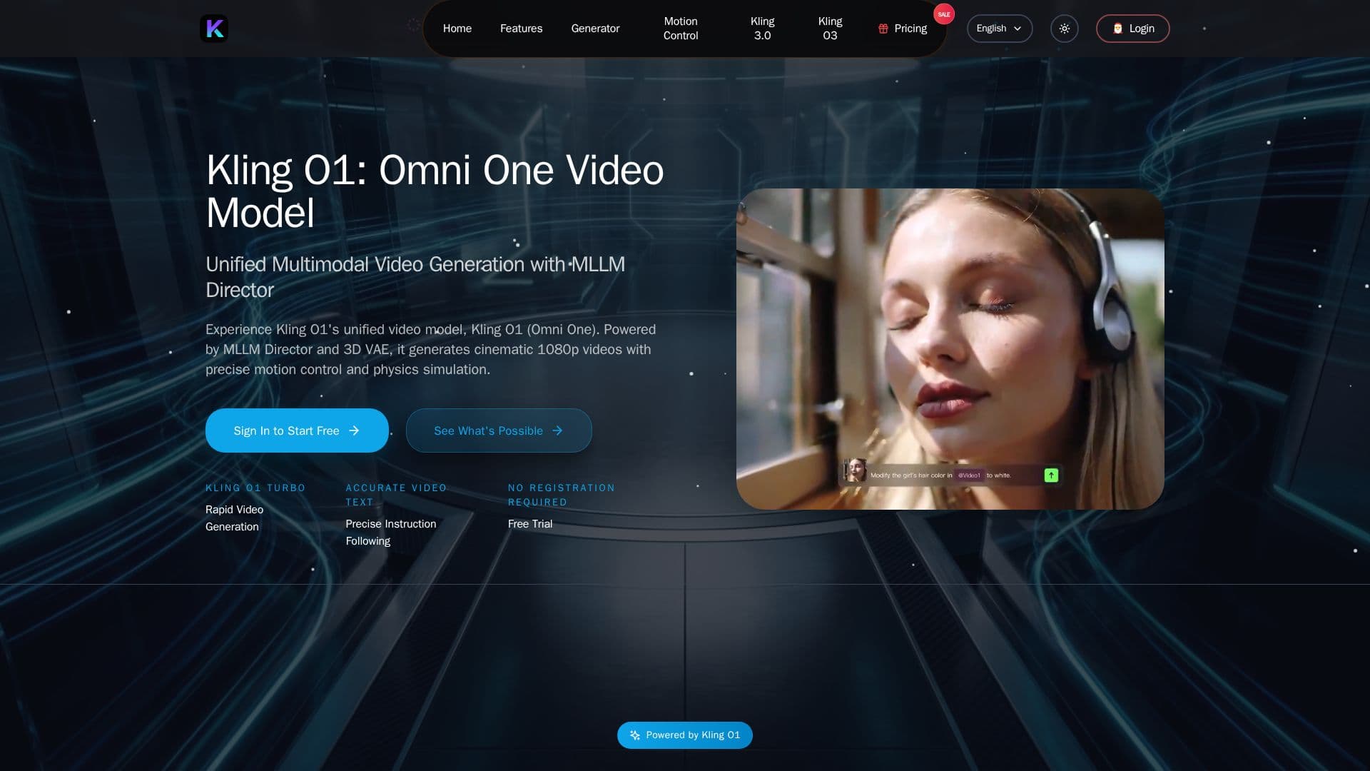 Kling O1 screenshot
