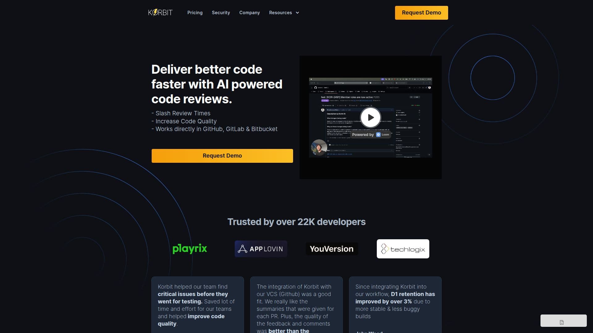 Korbit AI Code Reviewer screenshot