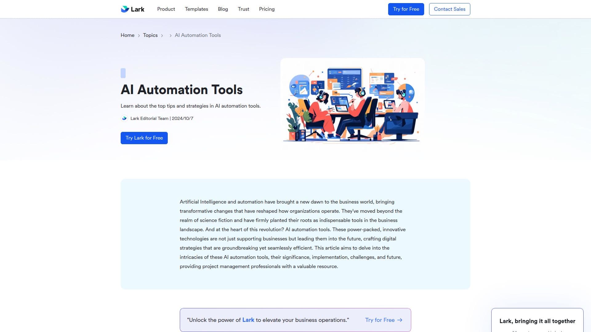 Lark AI Automation Tools screenshot