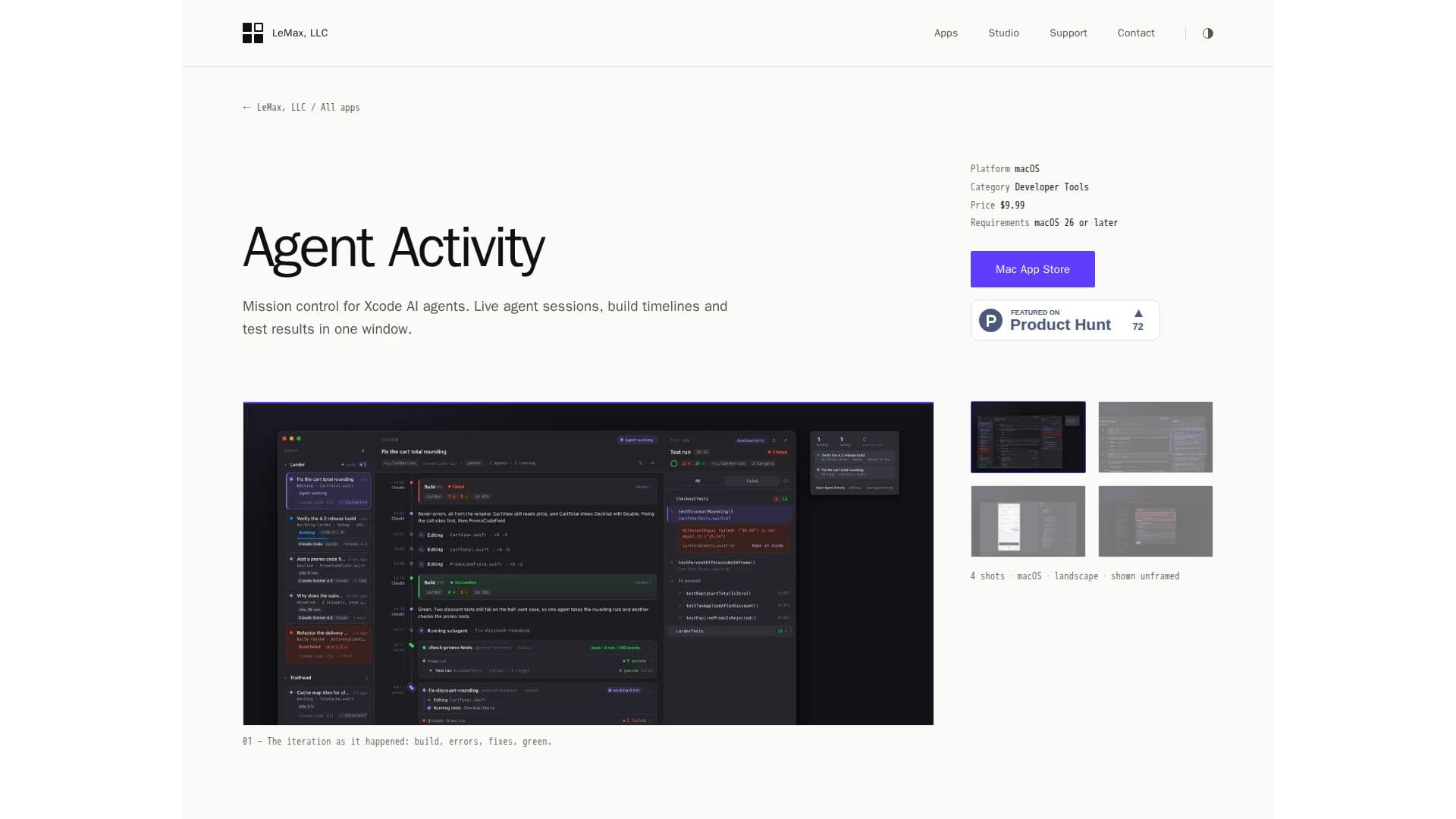 Agent Activity — LeMax screenshot